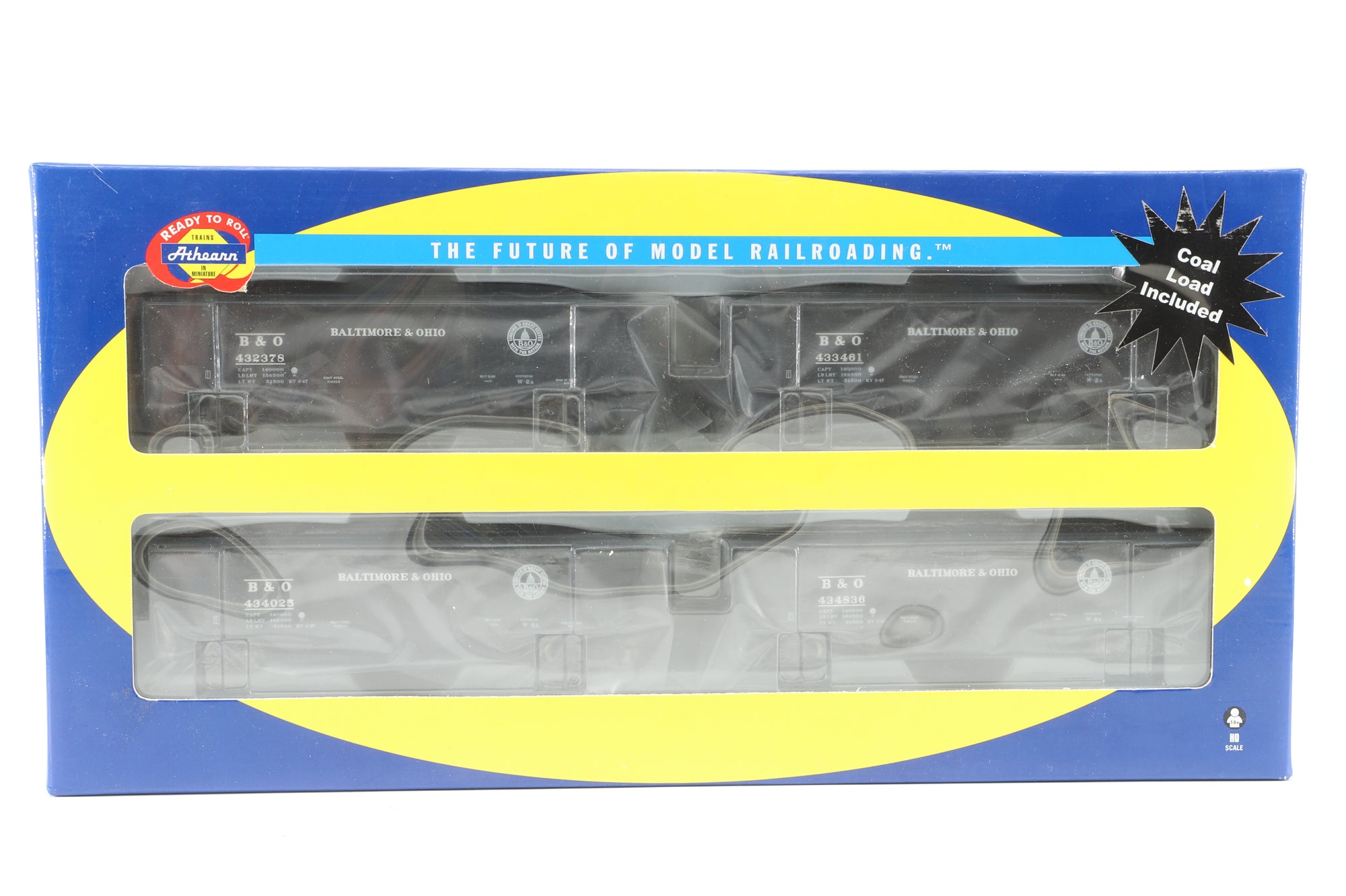 Athearn HO ATH72713 Pack Of 4 Baltimore & Ohio 40'4 Bay Hopper Wagons