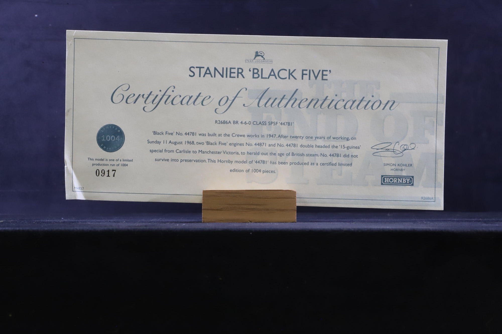 Hornby OO R2686A Class 5 'Black 5' 44781 in BR Black w/ Late Crests