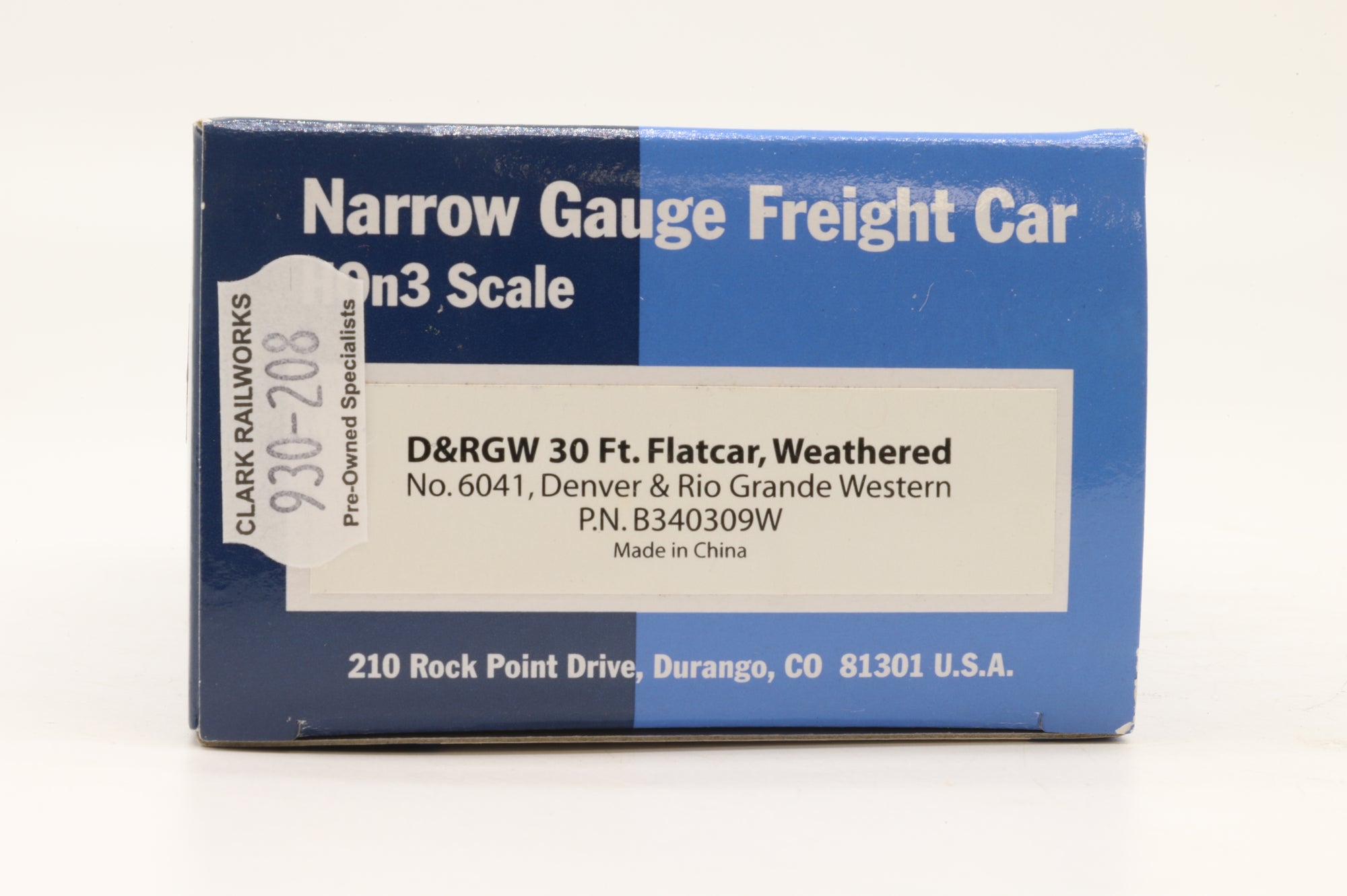 Blackstone Models HOn3 B340309W D&RGW 30ft Flatcar Weathered '6041'