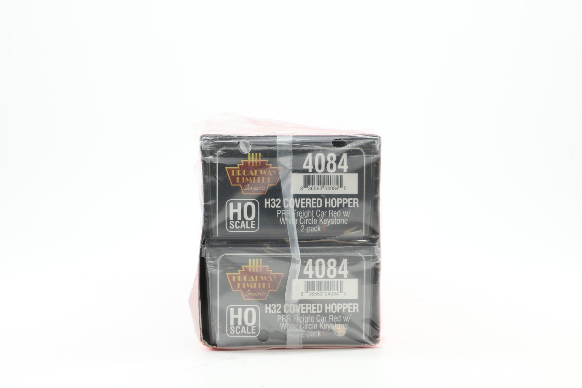 Broadway Limited HO 4084 Twin Pack of H32 Covered Hoppers in PRR Red