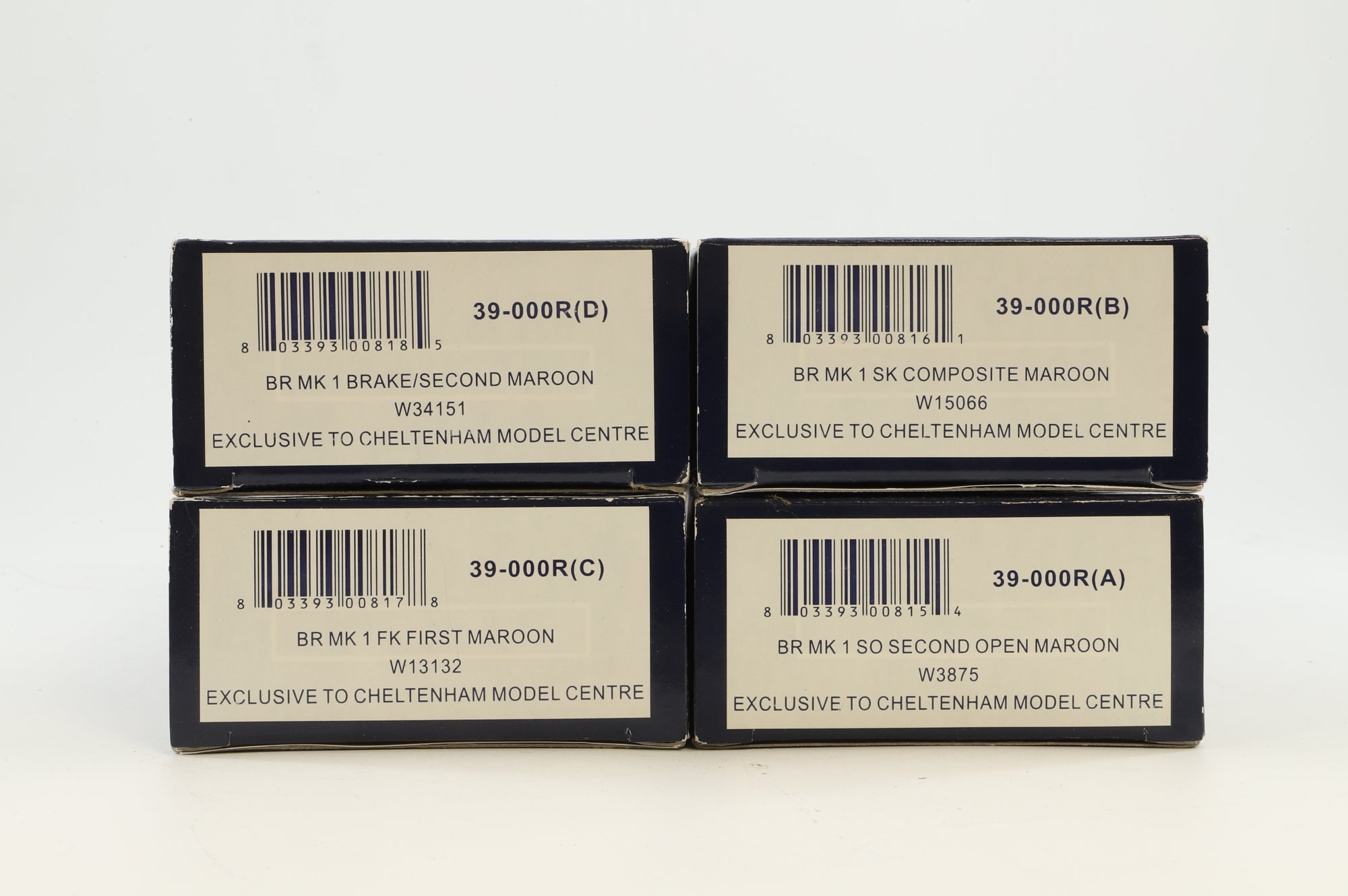 Bachmann OO 39-000R (A,B,C & D) Rake Of 4 BR Mk1 Maroon Coaches Excl. Cheltenham Model Centre