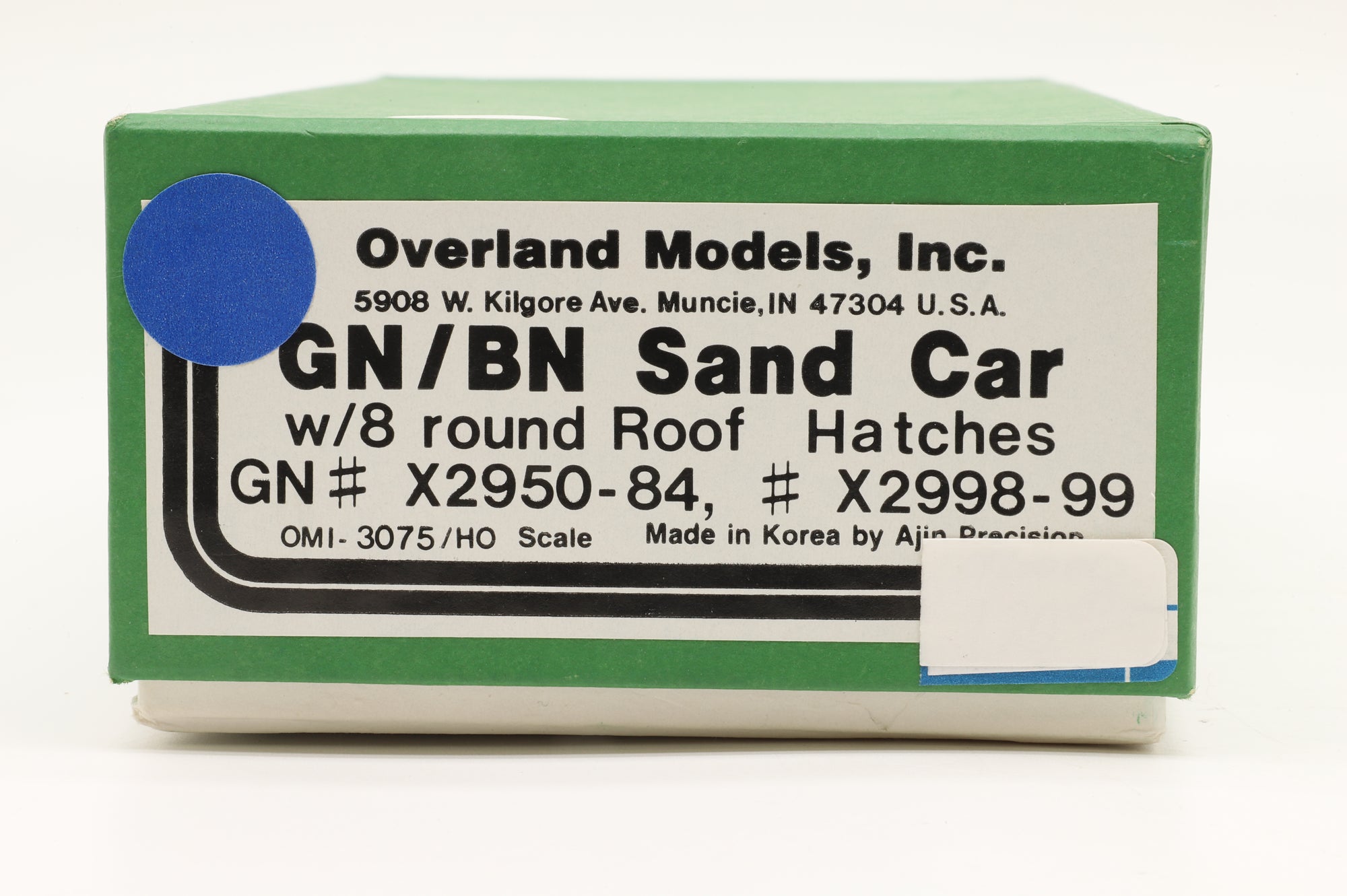 Overland Models Inc. HO Brass OMI-3075 GN/BN Sand Car W/8 Round Roof Hatches Unpainted