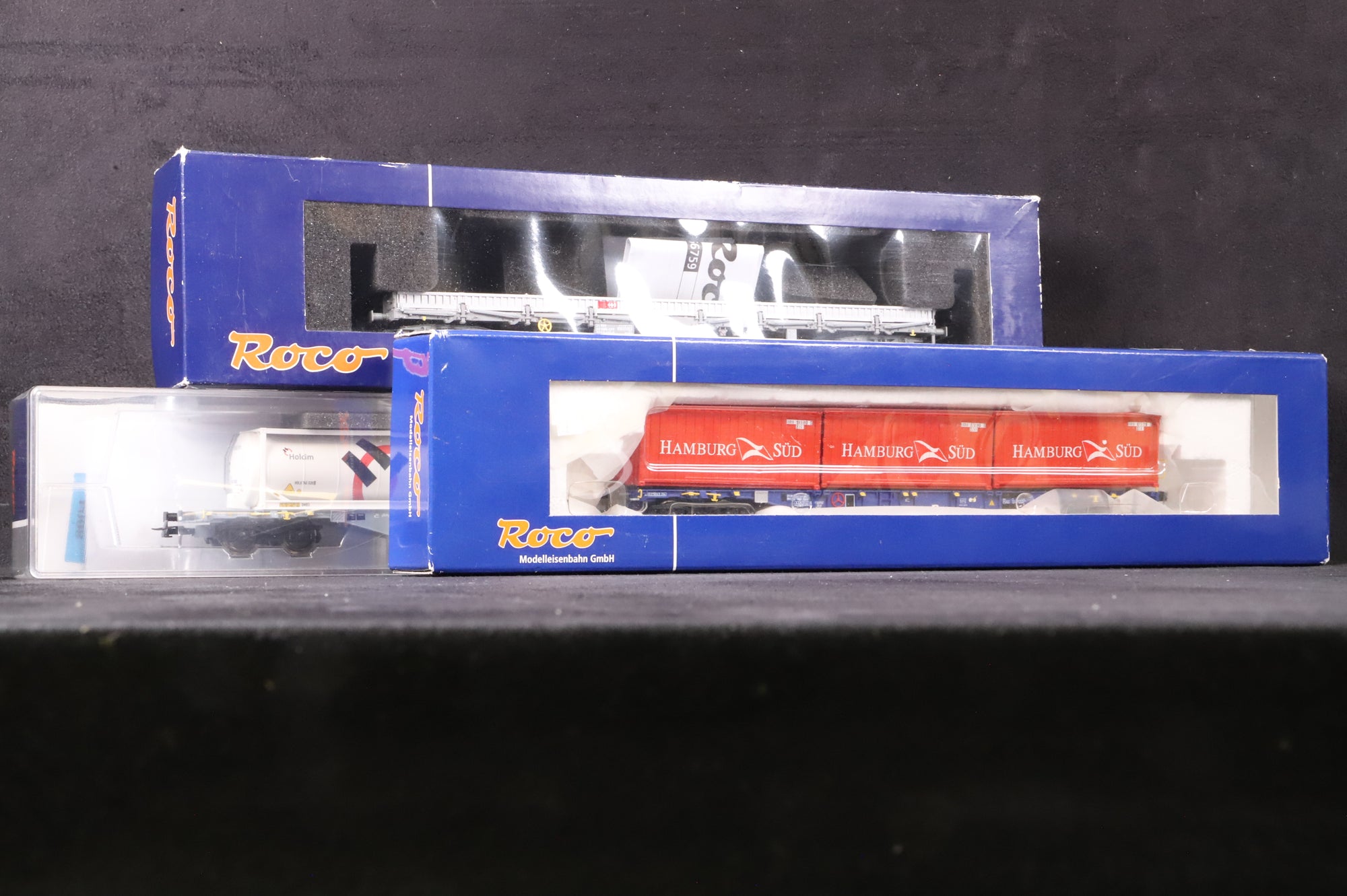 Roco HO Rake of 3 SBB Container Wagons, Incl. 76943, 66623 & 66759