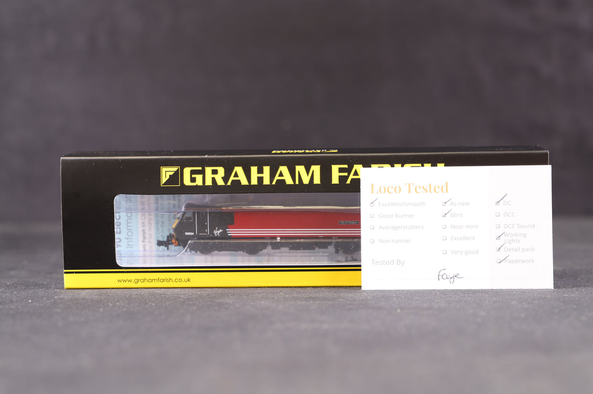 Graham Farish N 371-783 Class 90/0 &#39;90004&#39; &#39;City of Glasgow&#39; Virgin Trains