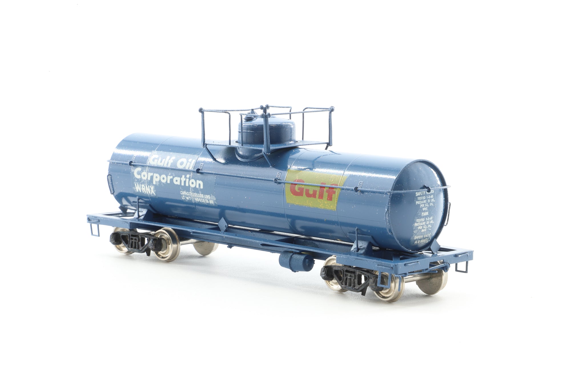 Precision Scale HO Brass Rake Of 4 PSC 8,000 gal tank Cars "GULF"