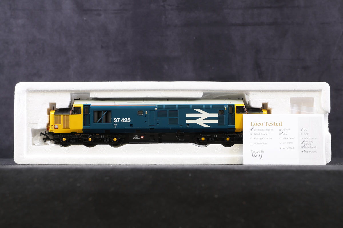 Bachmann OO 32-381X Class 37/4 37425 in BR Blue Livery with Yellow Ends &amp; Large Logo - Limited Edition 58/504