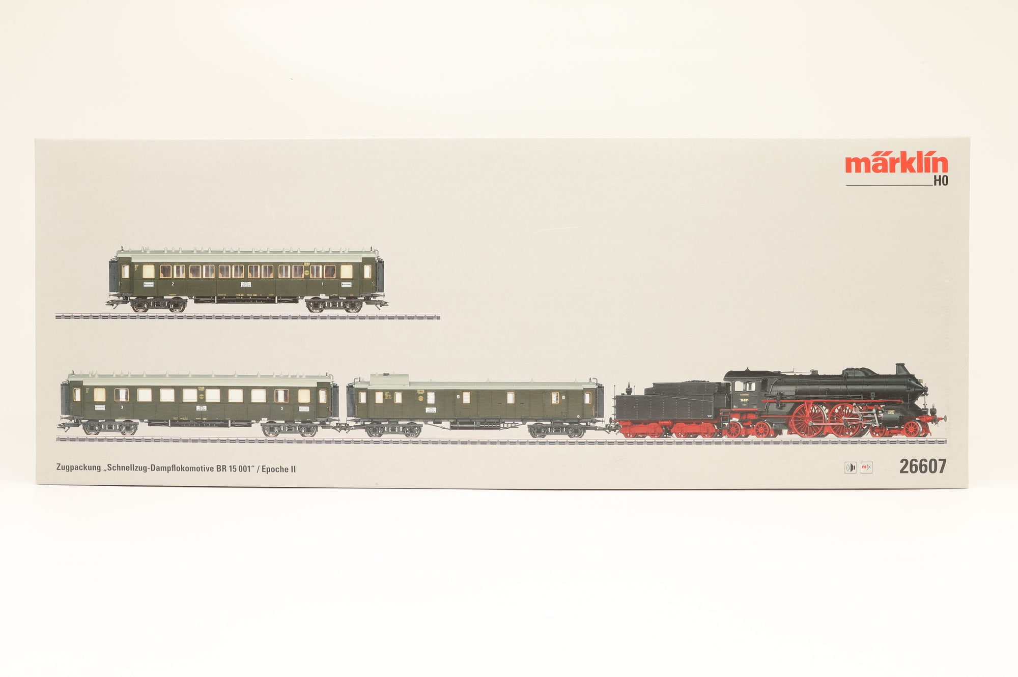Marklin HO 26607 Class 15 001 Steam Express Locomotive Train Set, 3-Rail, MFX Sound