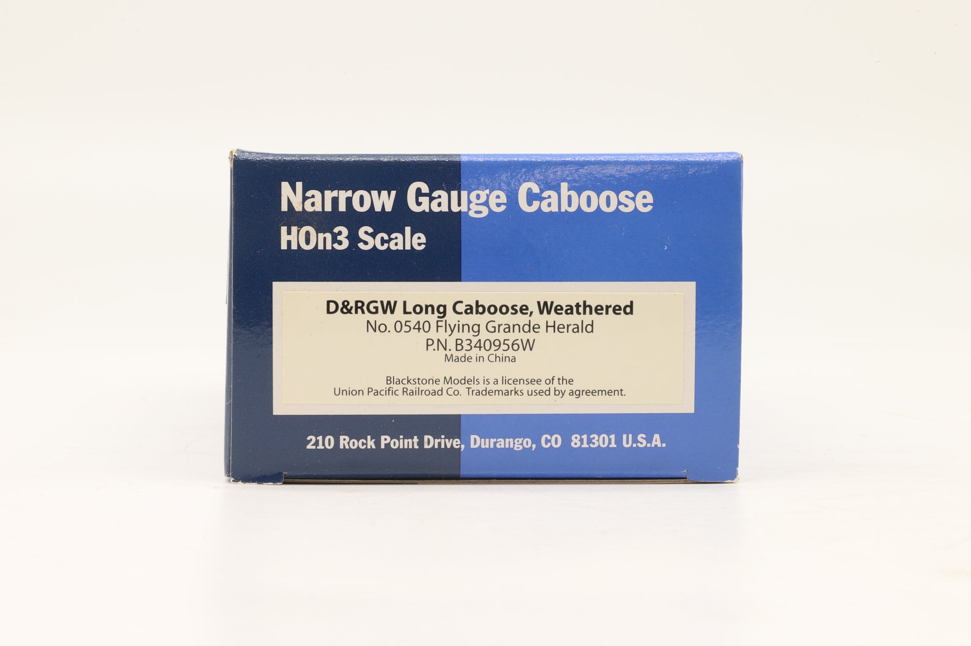 Blackstone Models HOn3 B340956W D&RGW Long Caboose Weathered '0540'