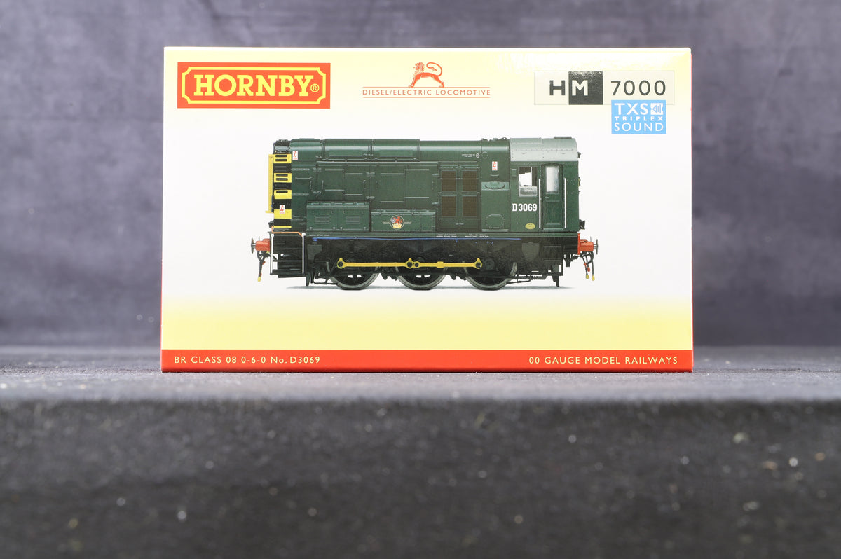 Hornby OO R30301TXS BR Class 08 &#39;D3069&#39; BR Green L/C, DCC Sound