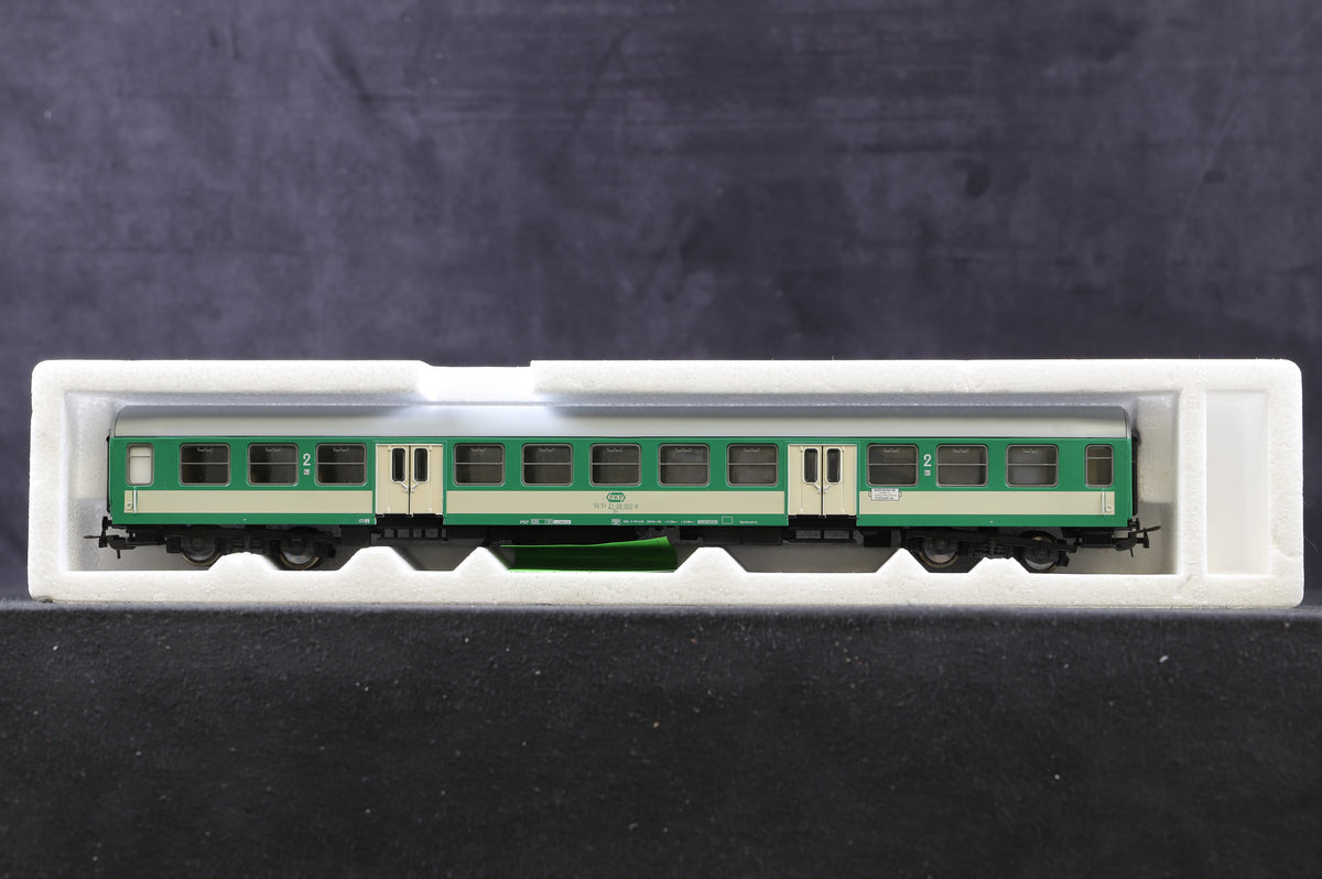 Sachsen Models HO Rake Of 3 PKP Orange, Green &amp; Cream Coaches Inc. 74717, 74720 &amp; 14349