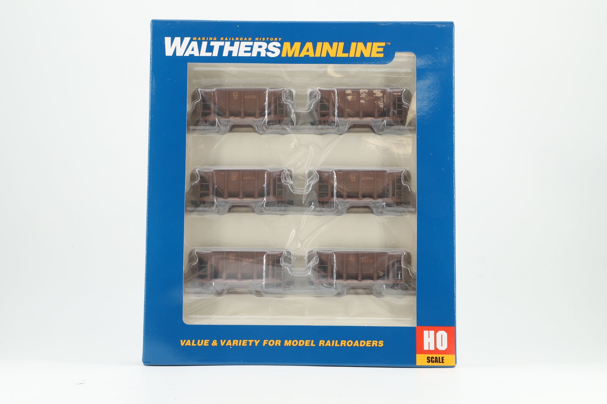 Walthers HO 910-58107 6-Pack of 24' Michigan Ore Cars in DMIR Brown - Pro-Customised/Weathered