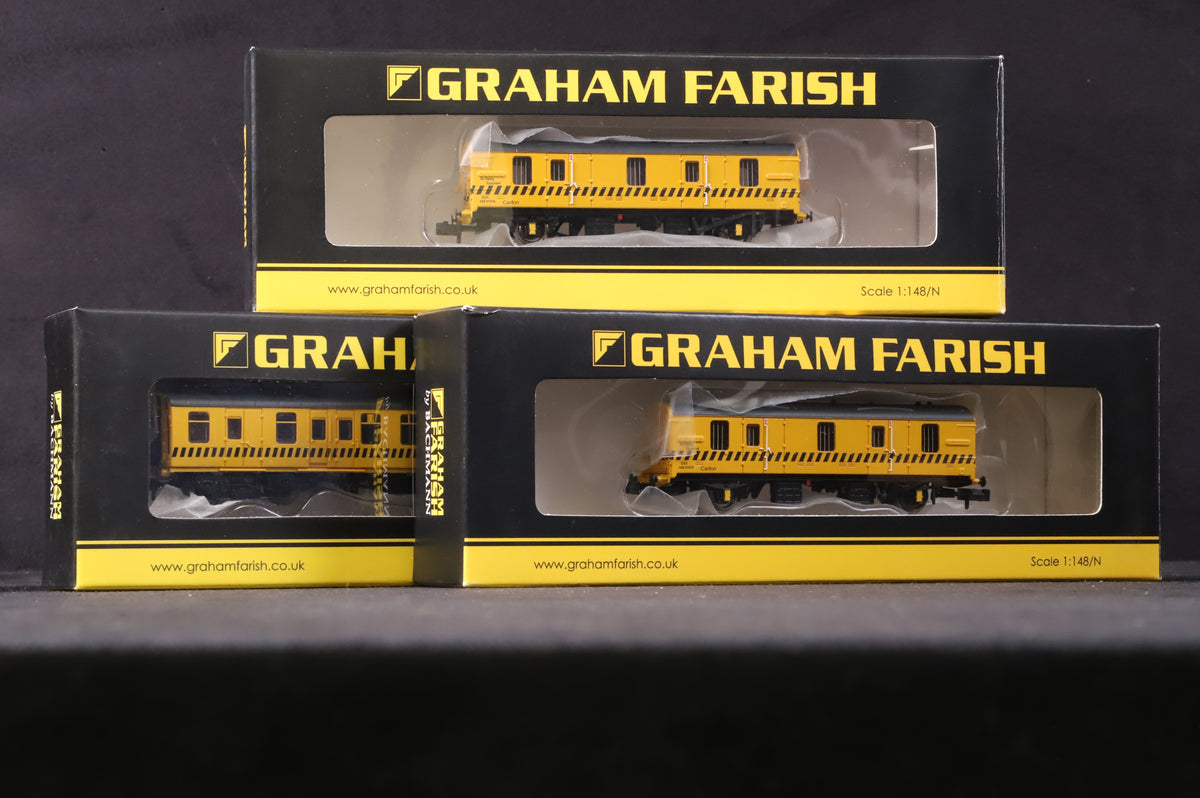 Graham Farish N Rake Of 3 Mk1 BR DE Partmental Coaches Inc. 374-191 &amp; 643x2