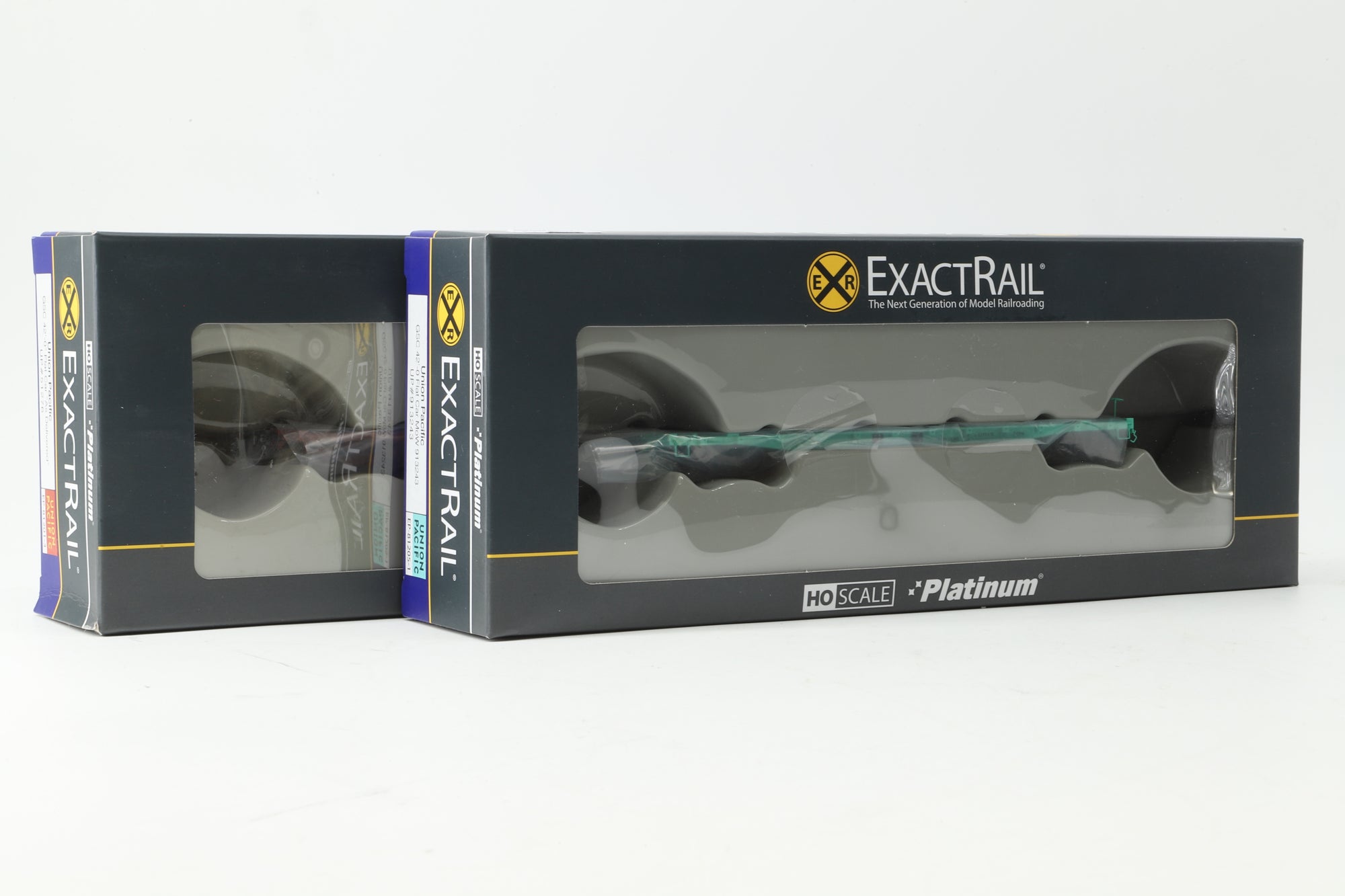 Exact Rail HO Rake Of 2 UP 42'0 Flat Cars Inc. EP-81205-1 & EP-81201-3