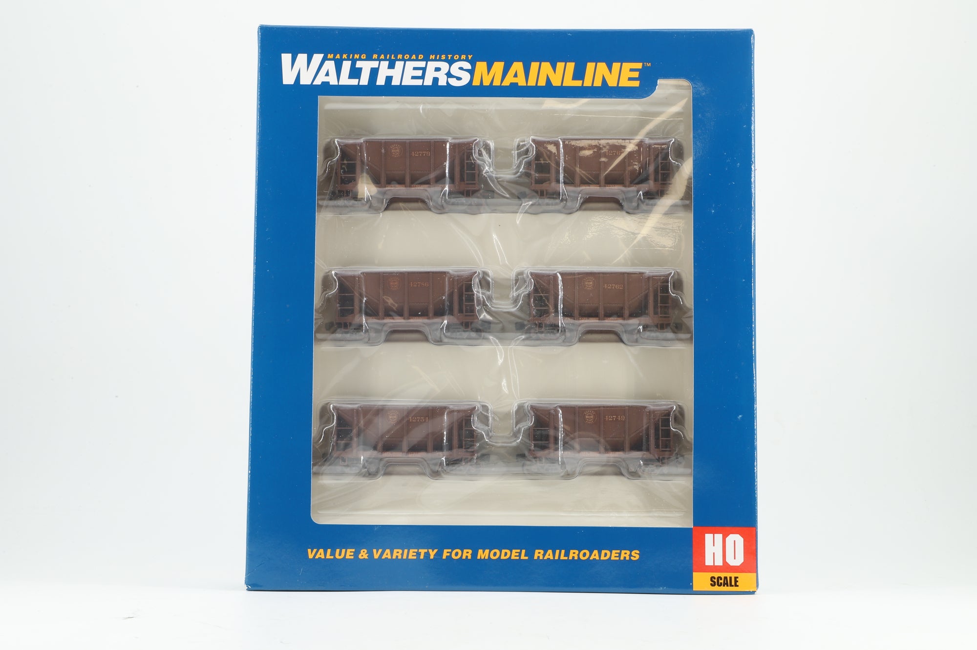 Walthers HO 910-58107 6-Pack of 24' Michigan Ore Cars in DMIR Brown - Pro-Customised/Weathered