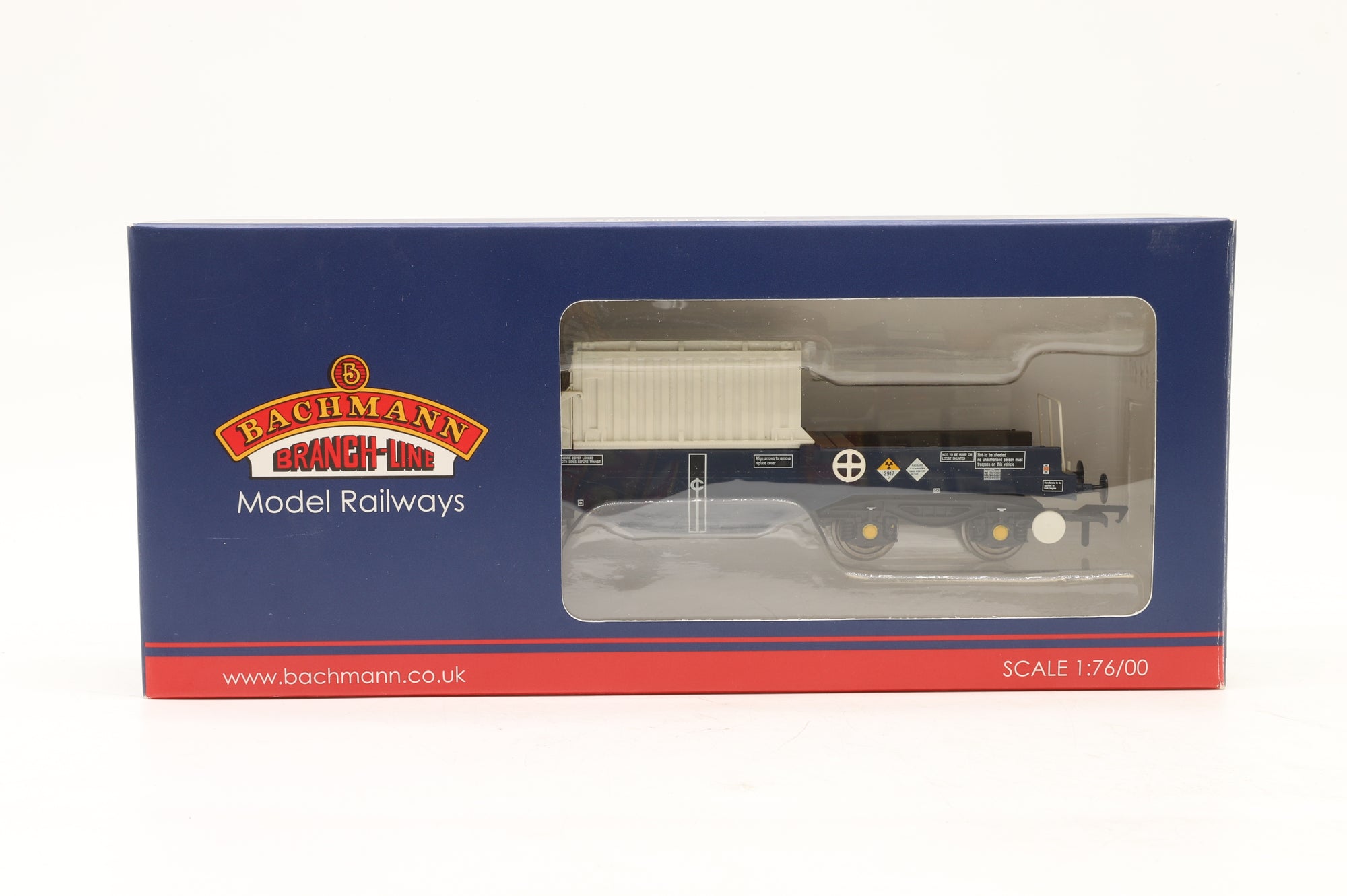 Bachmann OO 38-345K FNA Nuclear Flask Wagon Flat Floor '550011' DRS Blue