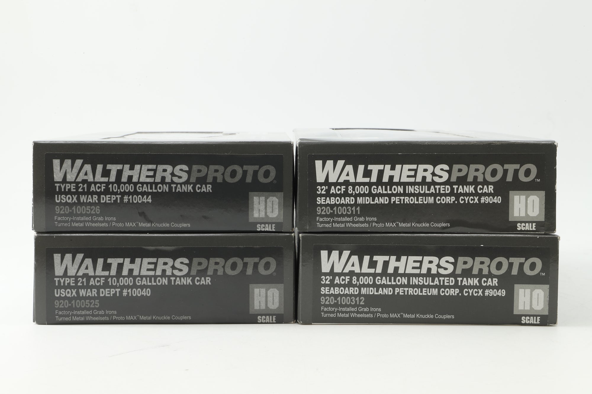 Walthers HO Rake Of 4 Assorted Tank Cars Inc. 920-100311, 920-100525, 920-100312 & 920-100526