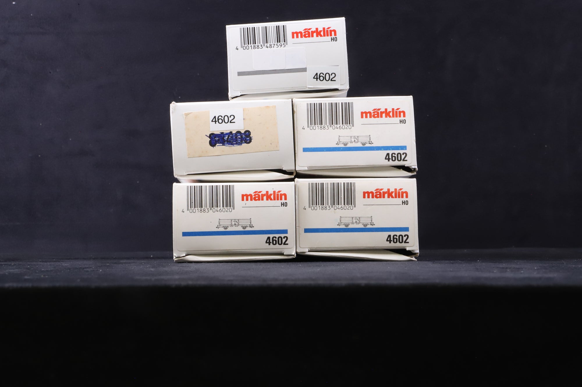 Marklin HO 4602 x5 Rake of 5 Open Goods Wagons in DB Brown - Weathered w/ 4x Coal Loads