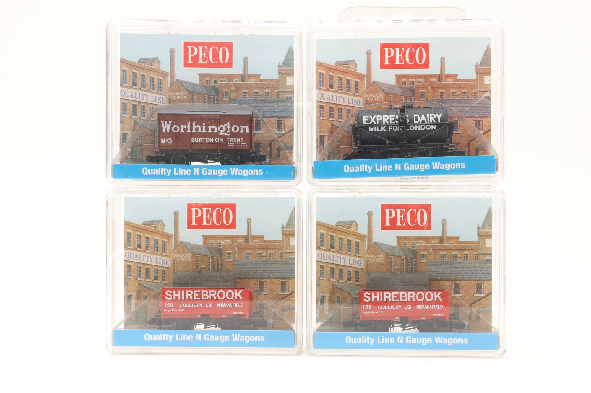 Peco N Rake of 4 Private Owner Wagons