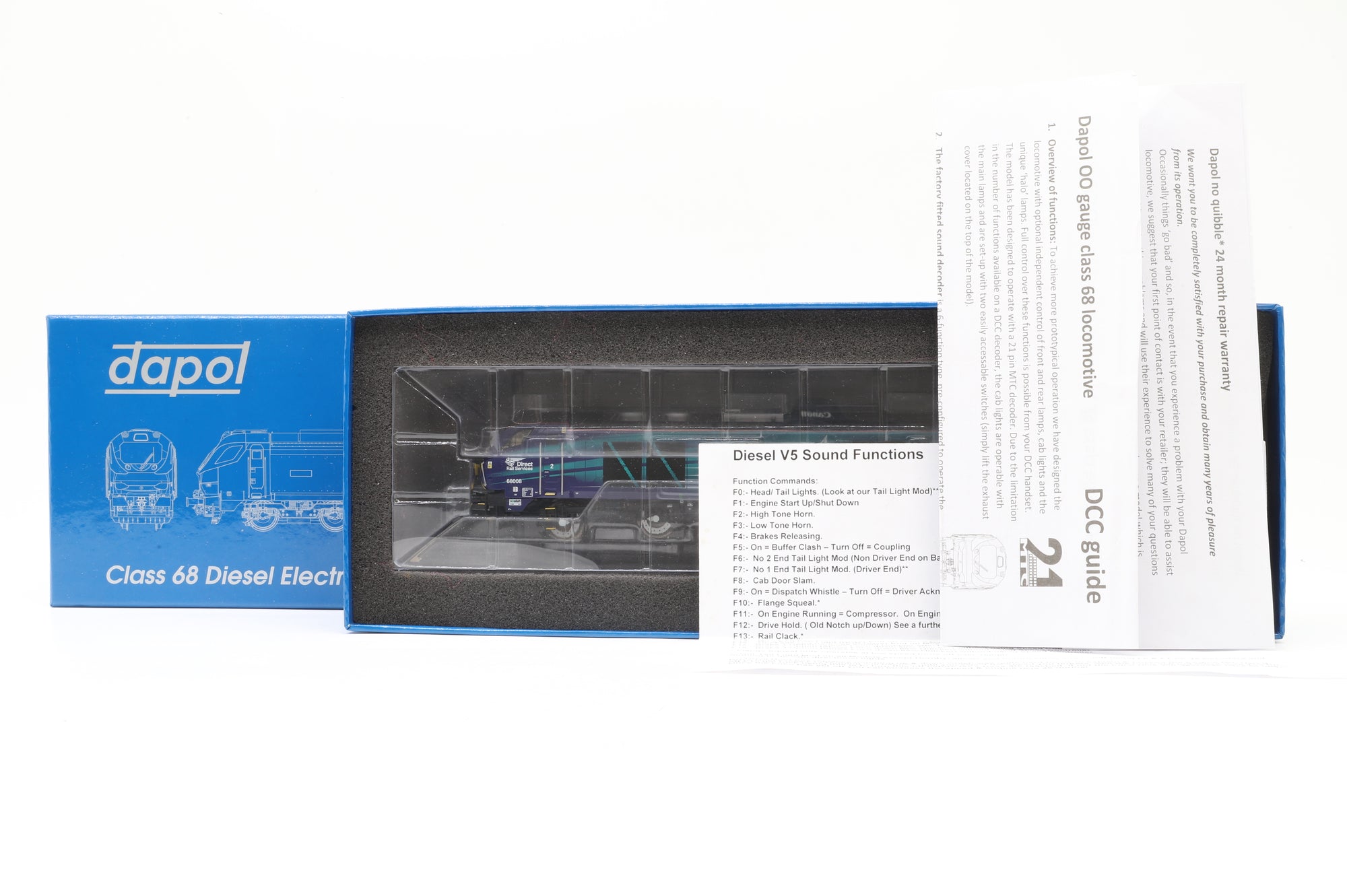 Dapol OO 4D-022-010 Class 68 '68008' 'Avenger' DRS Late Modified DCC Sound