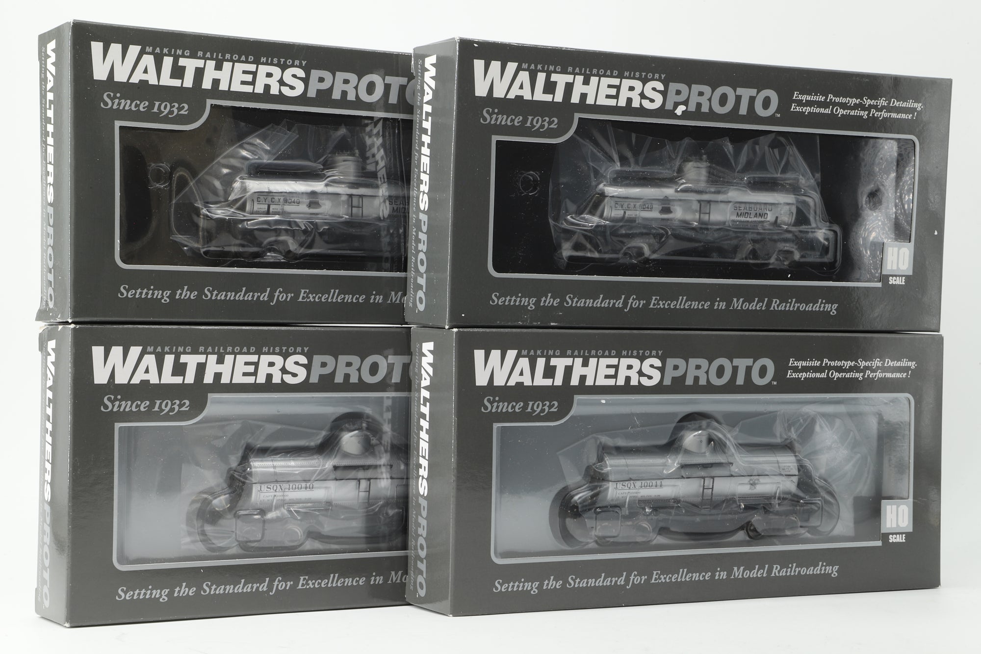 Walthers HO Rake Of 4 Assorted Tank Cars Inc. 920-100311, 920-100525, 920-100312 & 920-100526