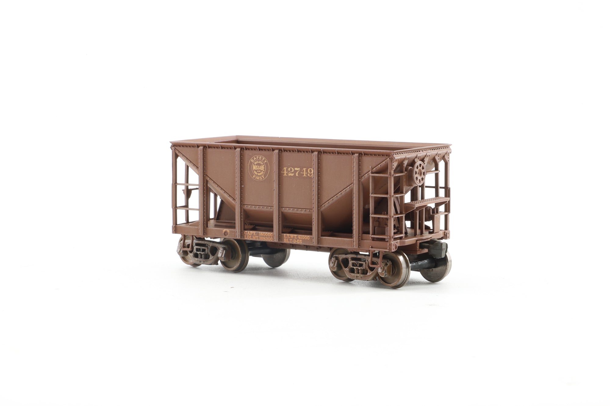 Walthers HO 910-58107 6-Pack of 24' Michigan Ore Cars in DMIR Brown - Pro-Customised/Weathered