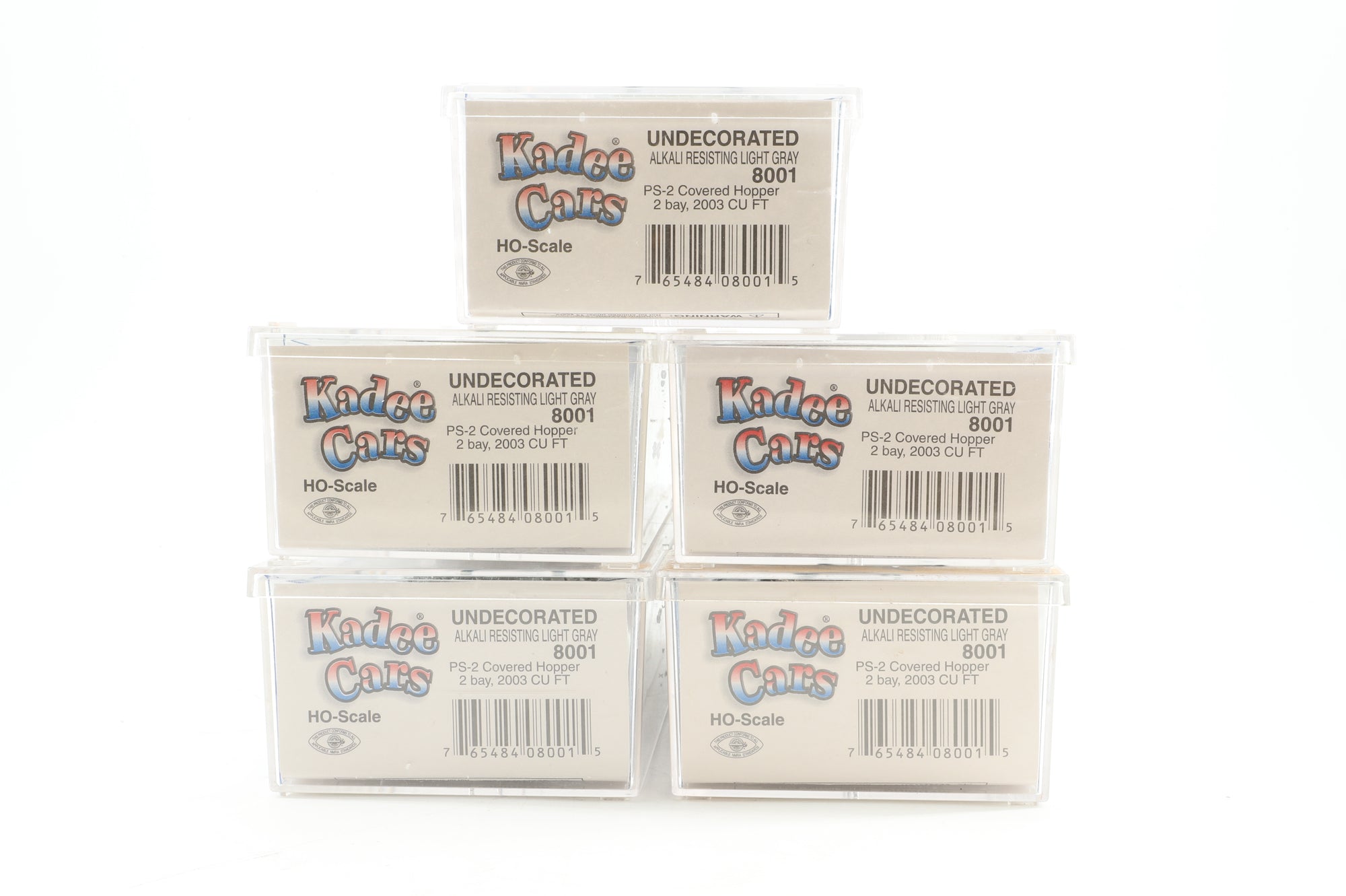 Kadee Cars HO 8001 Rake Of 5 PS-2 Covered Hoppers Undecorated