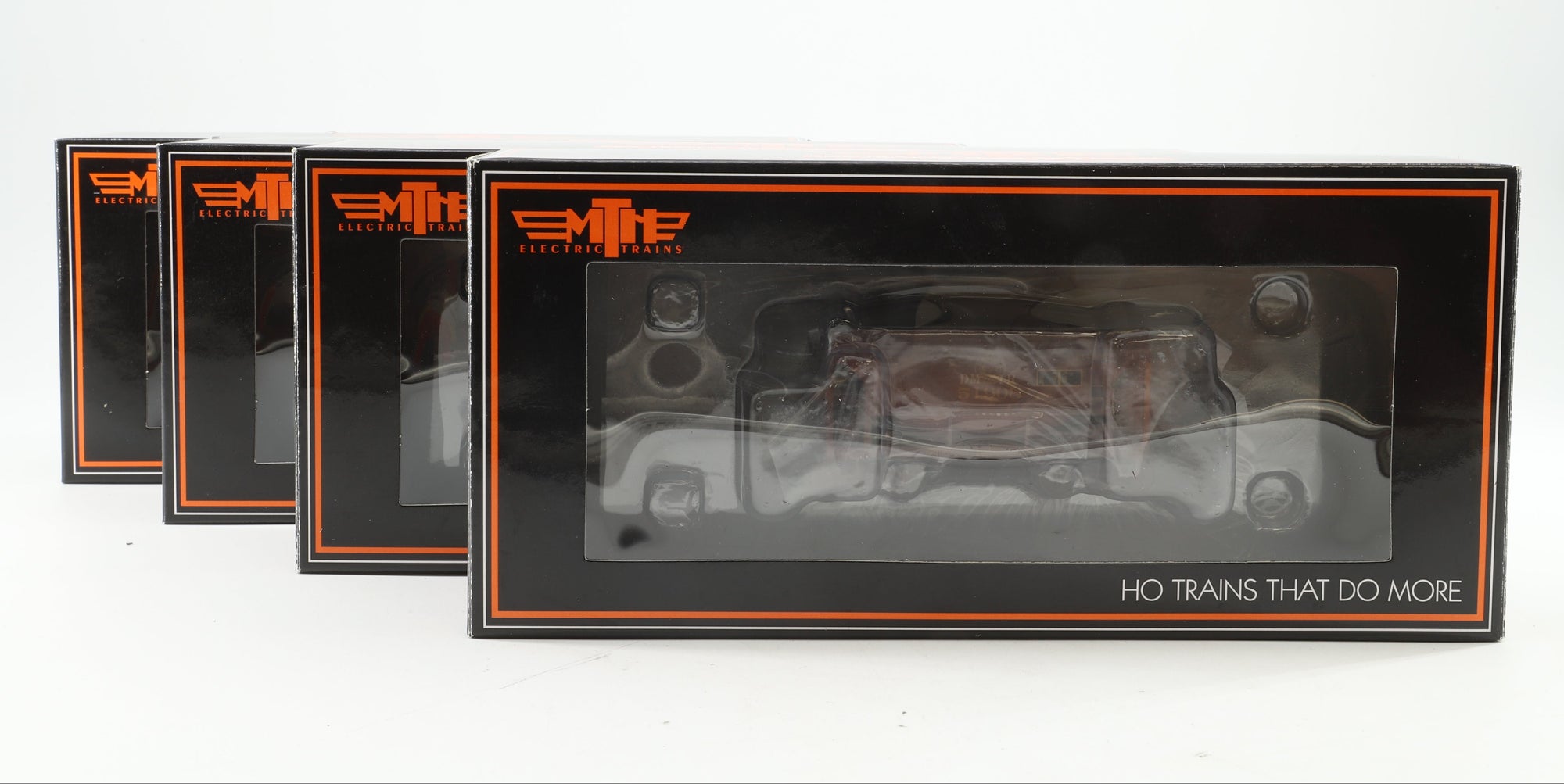 MTH HO 80-90097 Duluth Missabe & Iron Range 70T Centre Discharge Low, Extension Ore Car, 4-Car Set Mini-Quad Set, Pro-Weathered