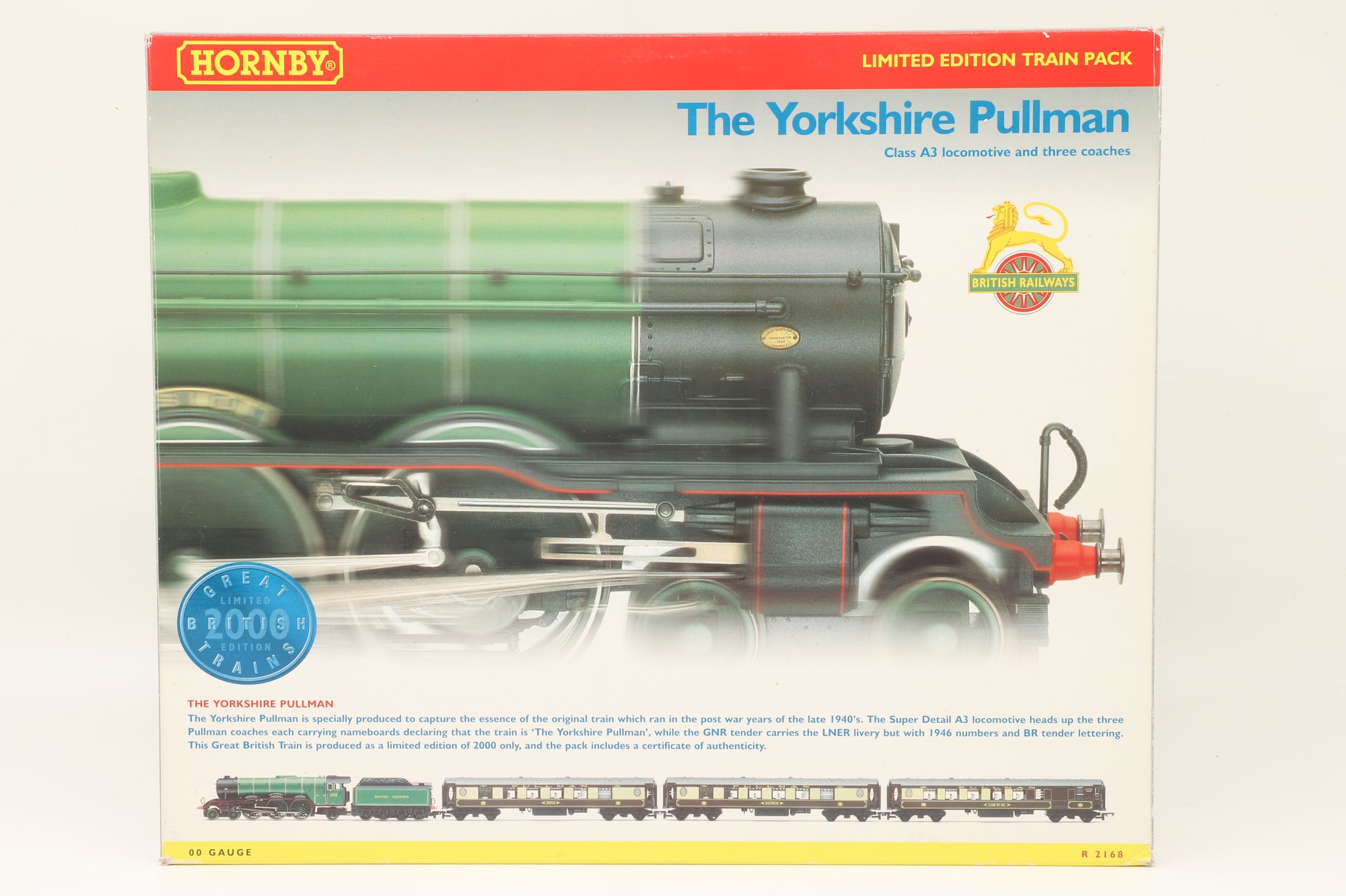 Hornby OO R2168 'The Yorkshire Pullman' - Class A3 Loco & 3x Pullman Coaches