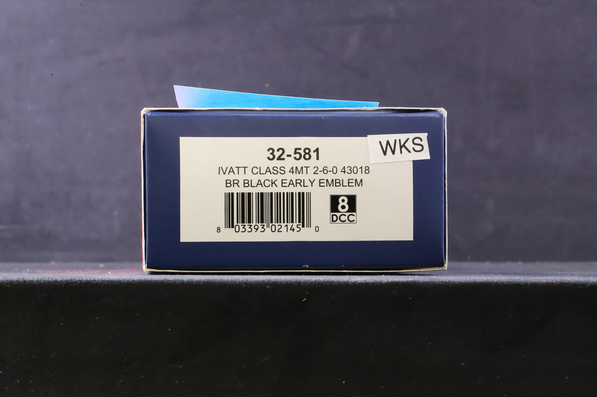 Bachmann OO 32-581 Ivatt Class 4MT 2-6-0&#39; &#39;43018&#39; BR Black E/C Non Runner