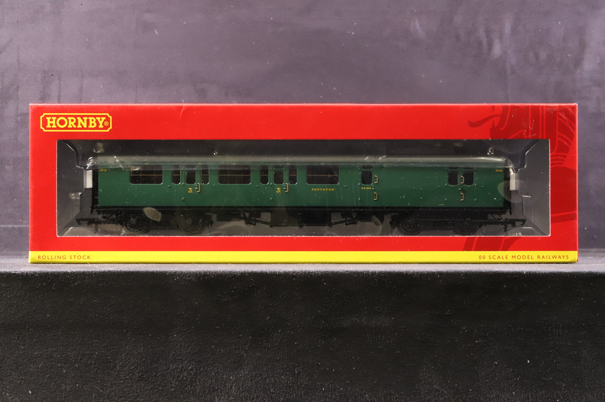 Hornby OO R4884A Bulleid Suburban Corridor Brake 3rd 2846 in SR Green w/ Sunshine Lettering