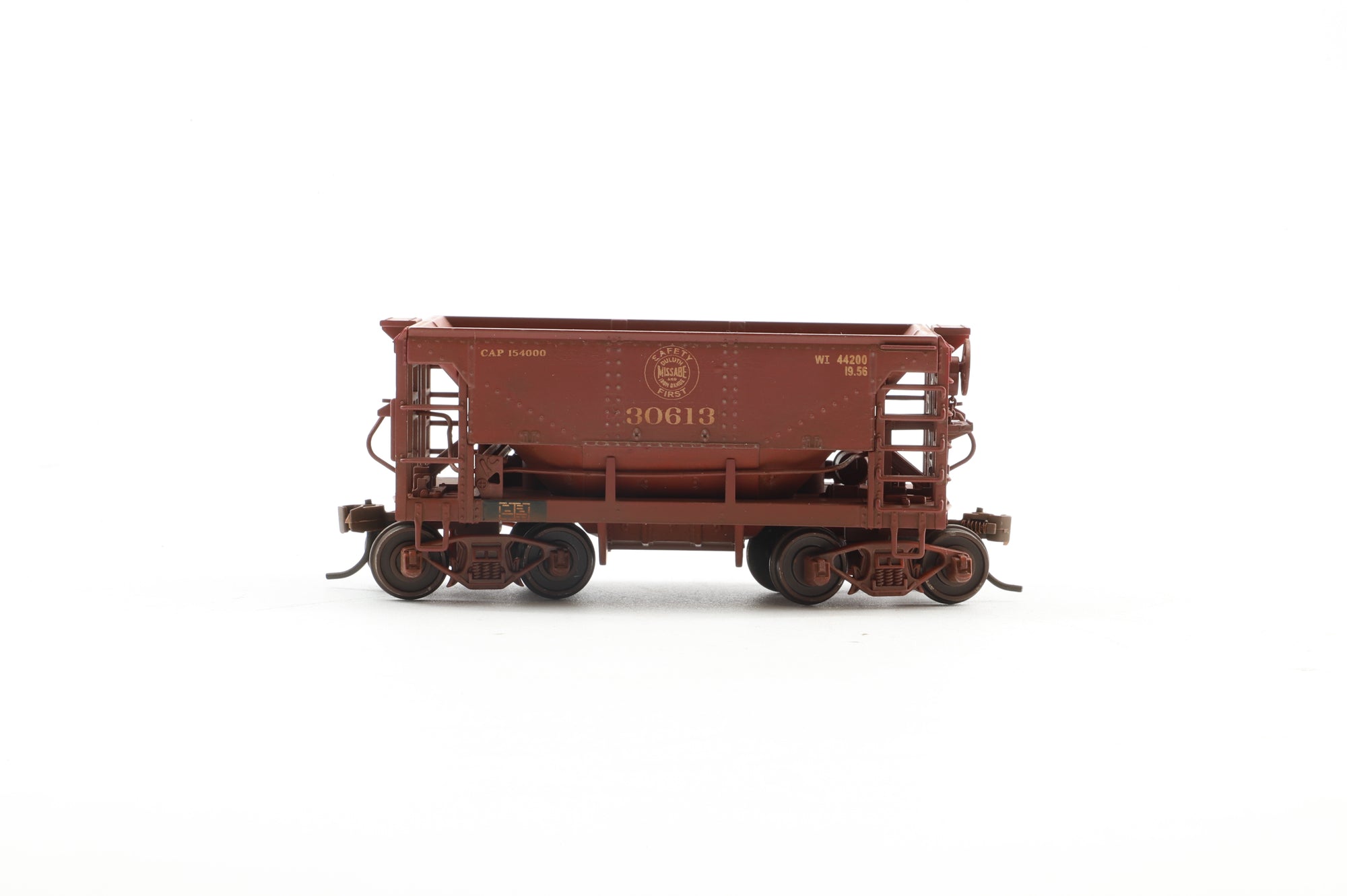 Model Power Metal Trains Rake of 6 U-29 Metal Ore Cars in DMIR Brown - Pro-Customised/Weathered