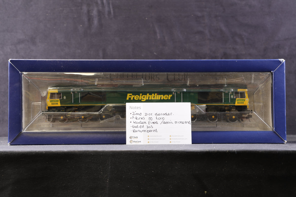 Bachmann OO 32-979Z Class 66 &#39;66598&#39; Freightliner Ltd Ed 303, DCC Sound