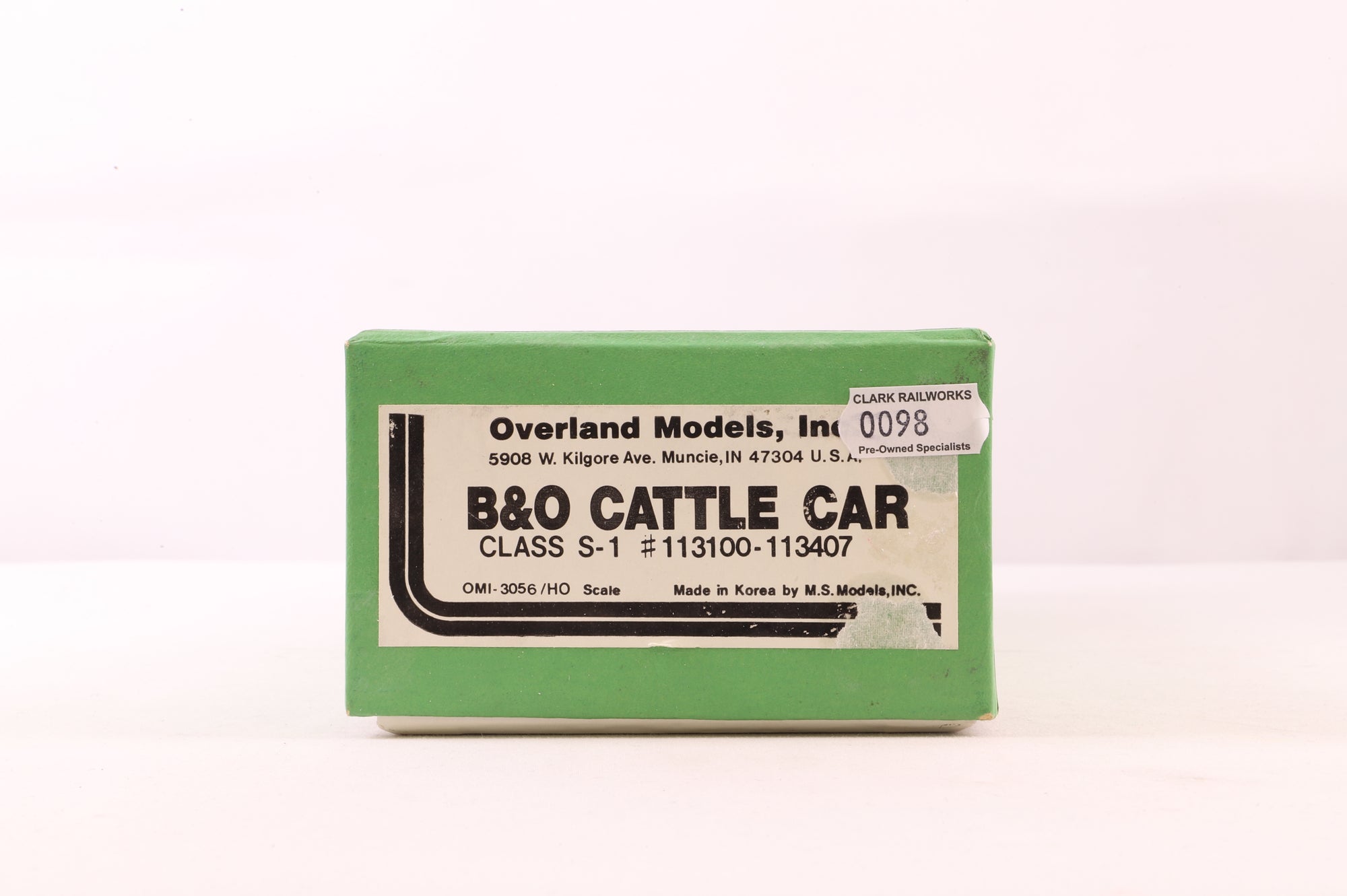 Overland Models HO Brass OMI-3056 B&O Cattle Car Unnumbered