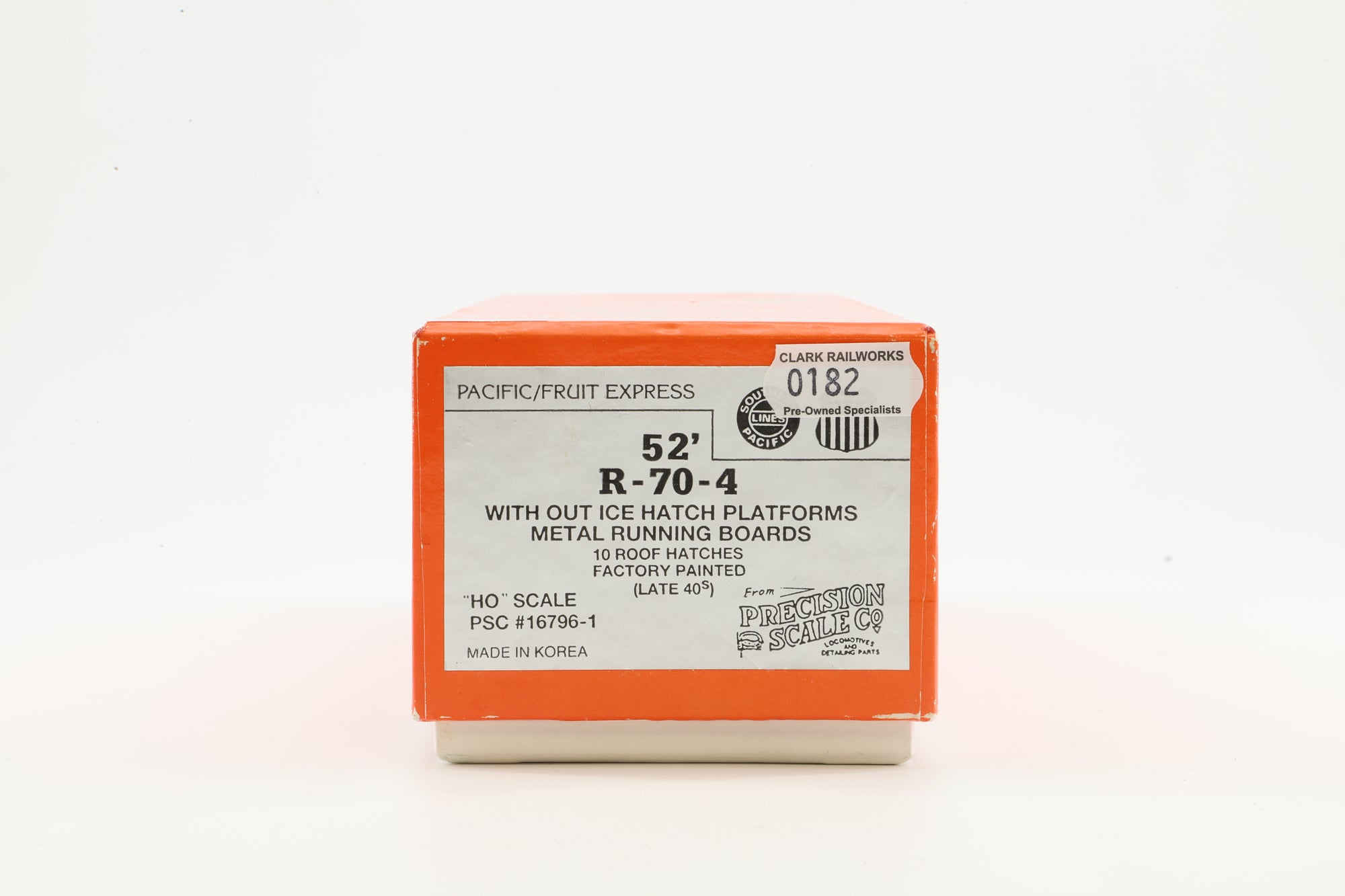 Precision Scale Co. HO Brass 16796-1 52' R-70-4 Ventilated/Refridgerated Box Car No.200125 in Union Pacific Fruit Express Livery - Weathered