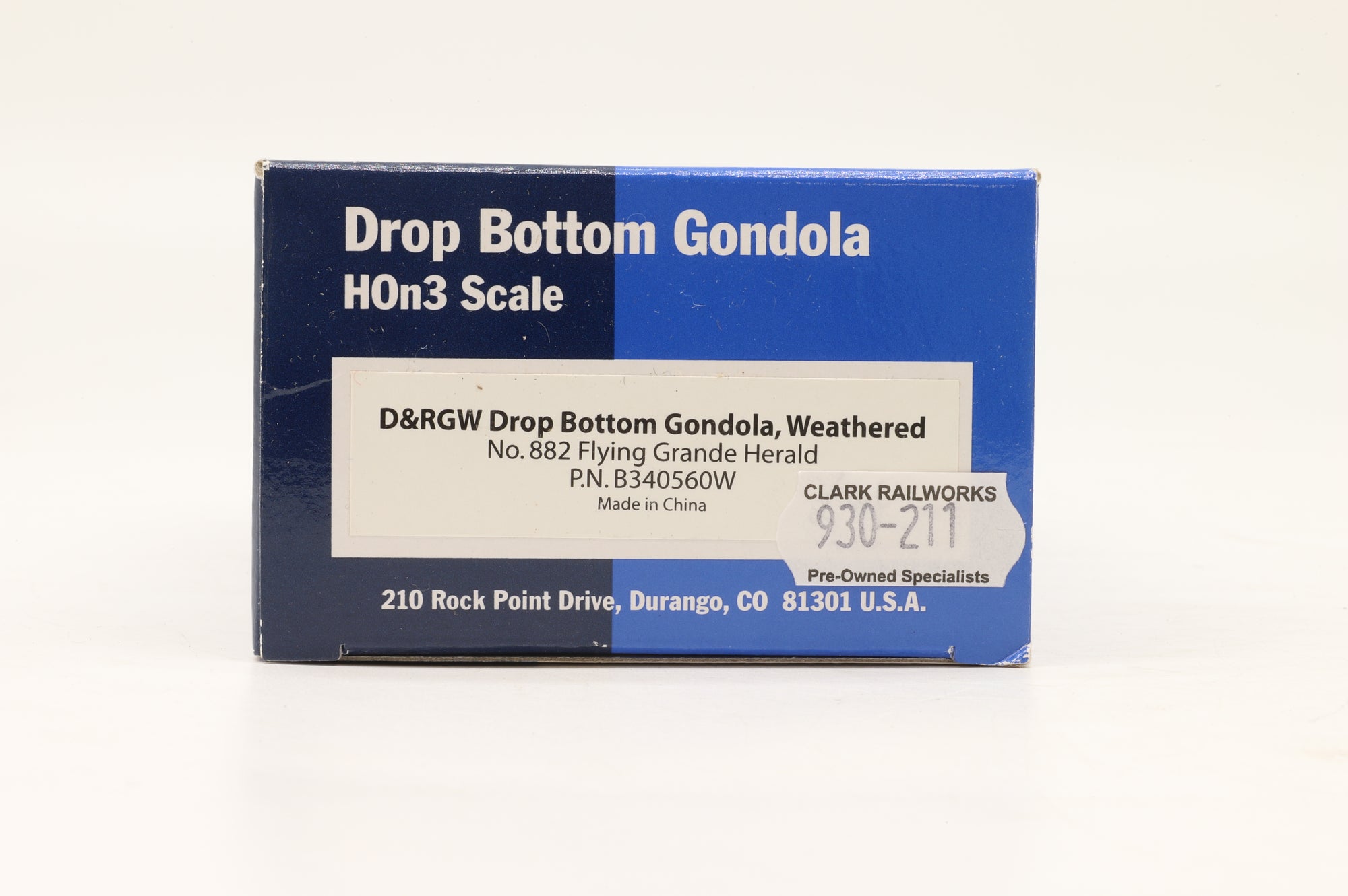Blackstone Models HOn3 B340450W D&RGW Drop Bottom Gondola Weathered '882'