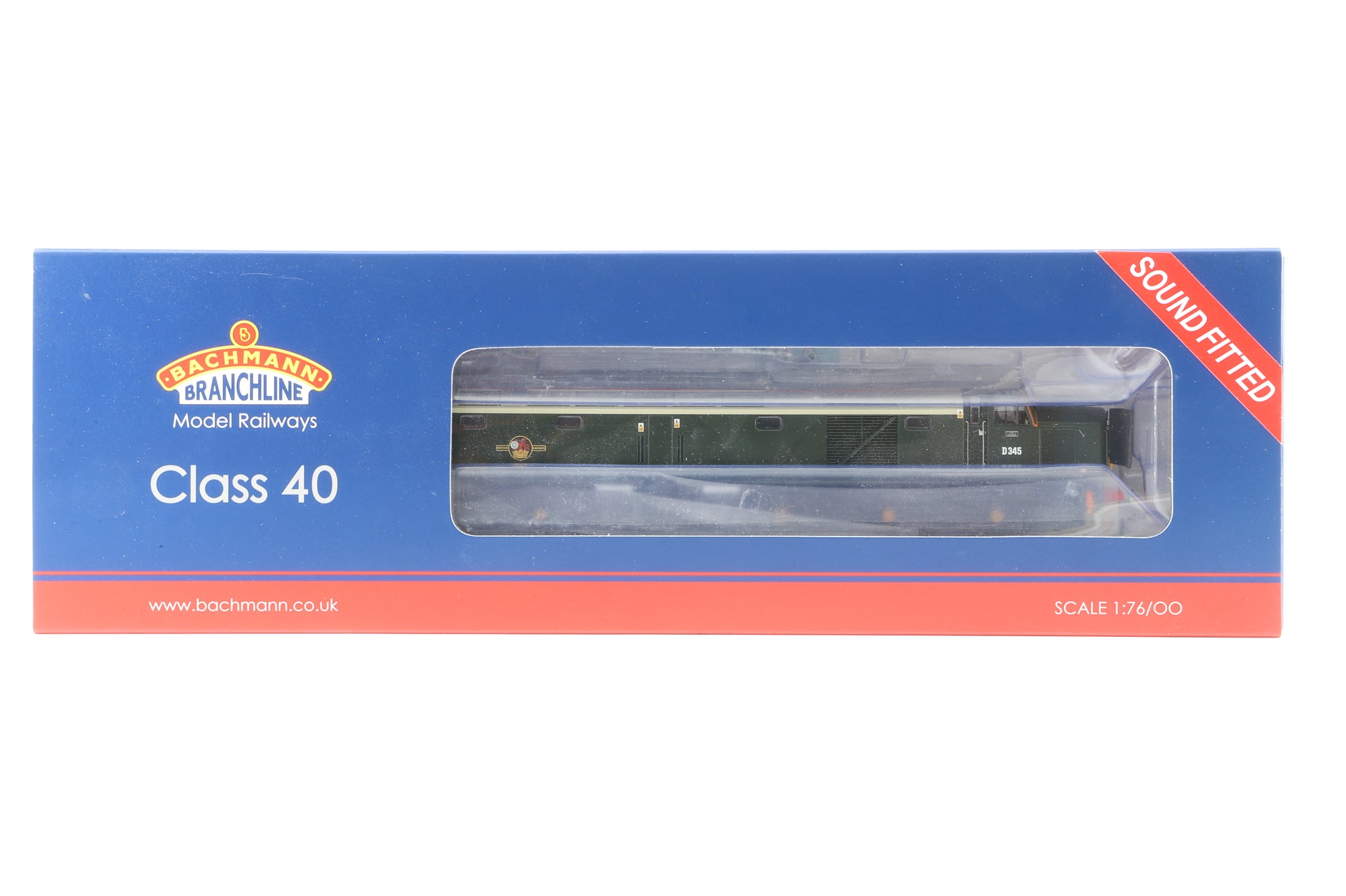 Bachmann OO 32-491SF Class 40 Diesel 'D345' BR Green Small Yellow Panels, DCC Sound