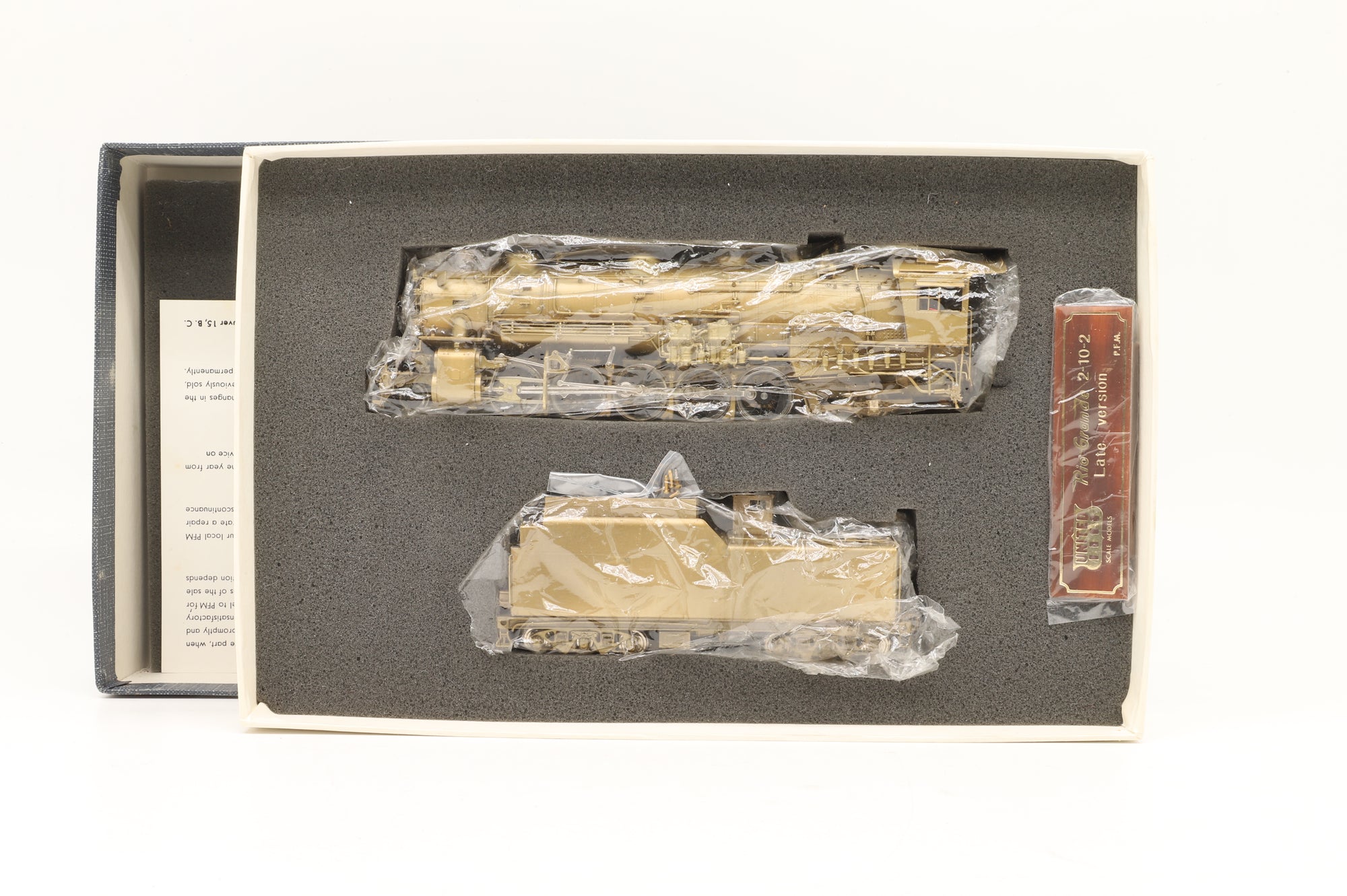 Pacific Fast Mail/United Scale Models HO Brass Rio Grande 2-10-2, Plain brass
