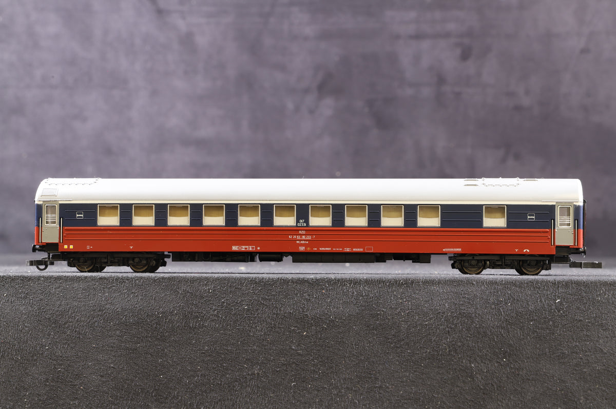 Sachsen Models HO Rake Of 2 WLAB Red &amp; Blue Coaches