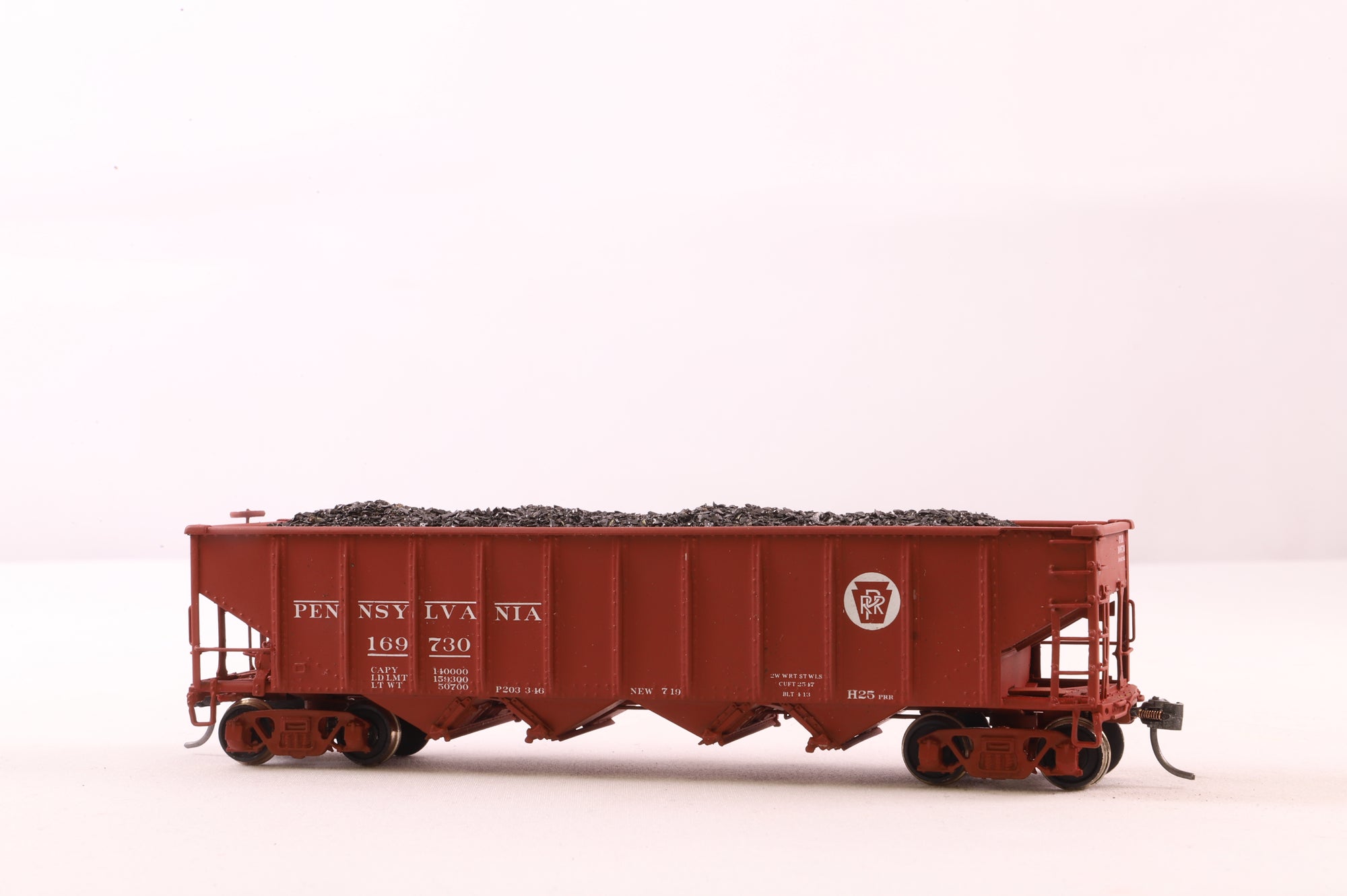 Sunset Models HO Brass HO-25 Hopper PRR Class H25 C/P Tolf w/ Light Weathering '169730'