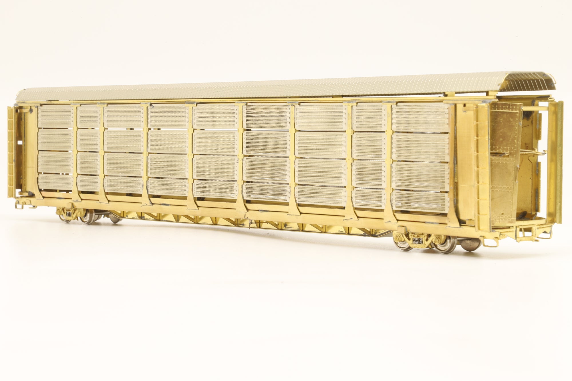 Overland Models Inc. HO Brass OMI-3120 Thrall Bi Level Enclosed Auto Rack w/Low End Doors Unpainted