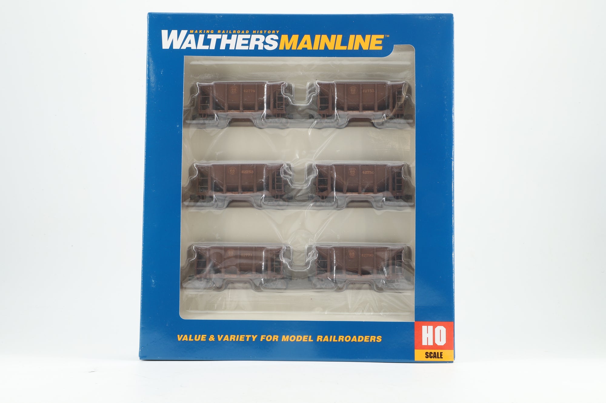 Walthers HO 910-58107 6-Pack of 24' Michigan Ore Cars in DMIR Brown - Pro-Customised/Weathered