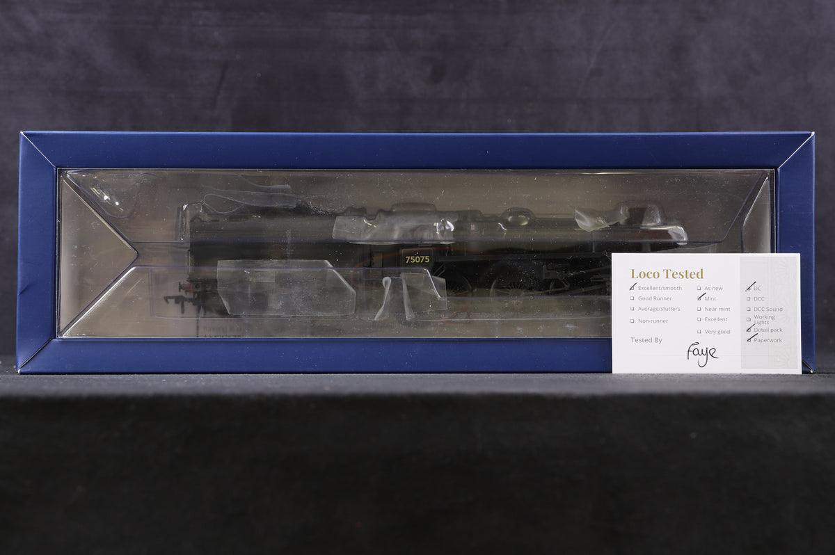 Bachmann OO 31-115K Standard Class 4MT &#39;75075&#39; BR Black L/C Weathered, Excl. Bachmann Collectors Club