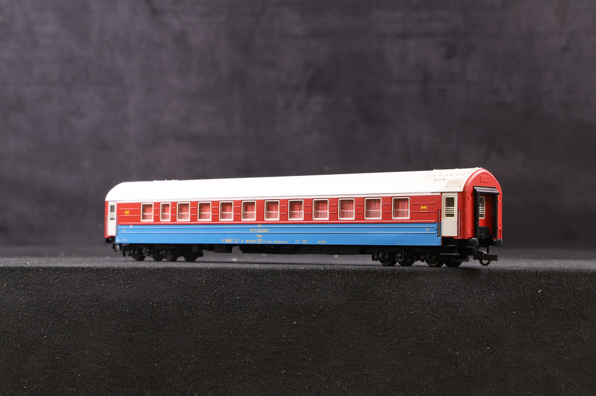 Sachsen Models HO Rake Of 2 WLAB Red &amp; Blue Coaches