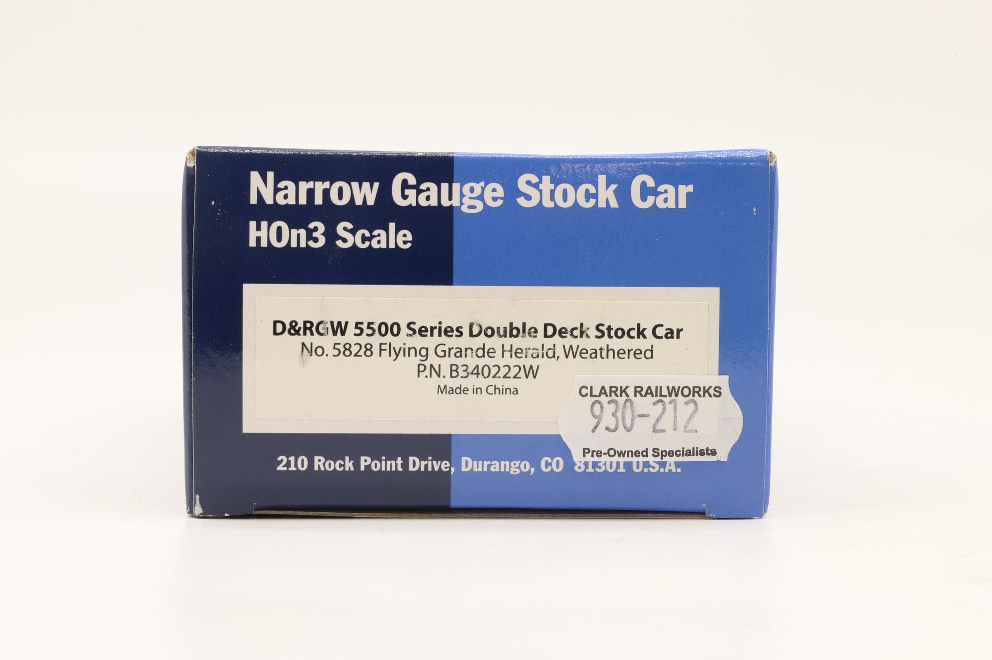 Blackstone Models HOn3 B340222W D&RGW 5500 Series Double Deck Stock Car Weathered '5828'