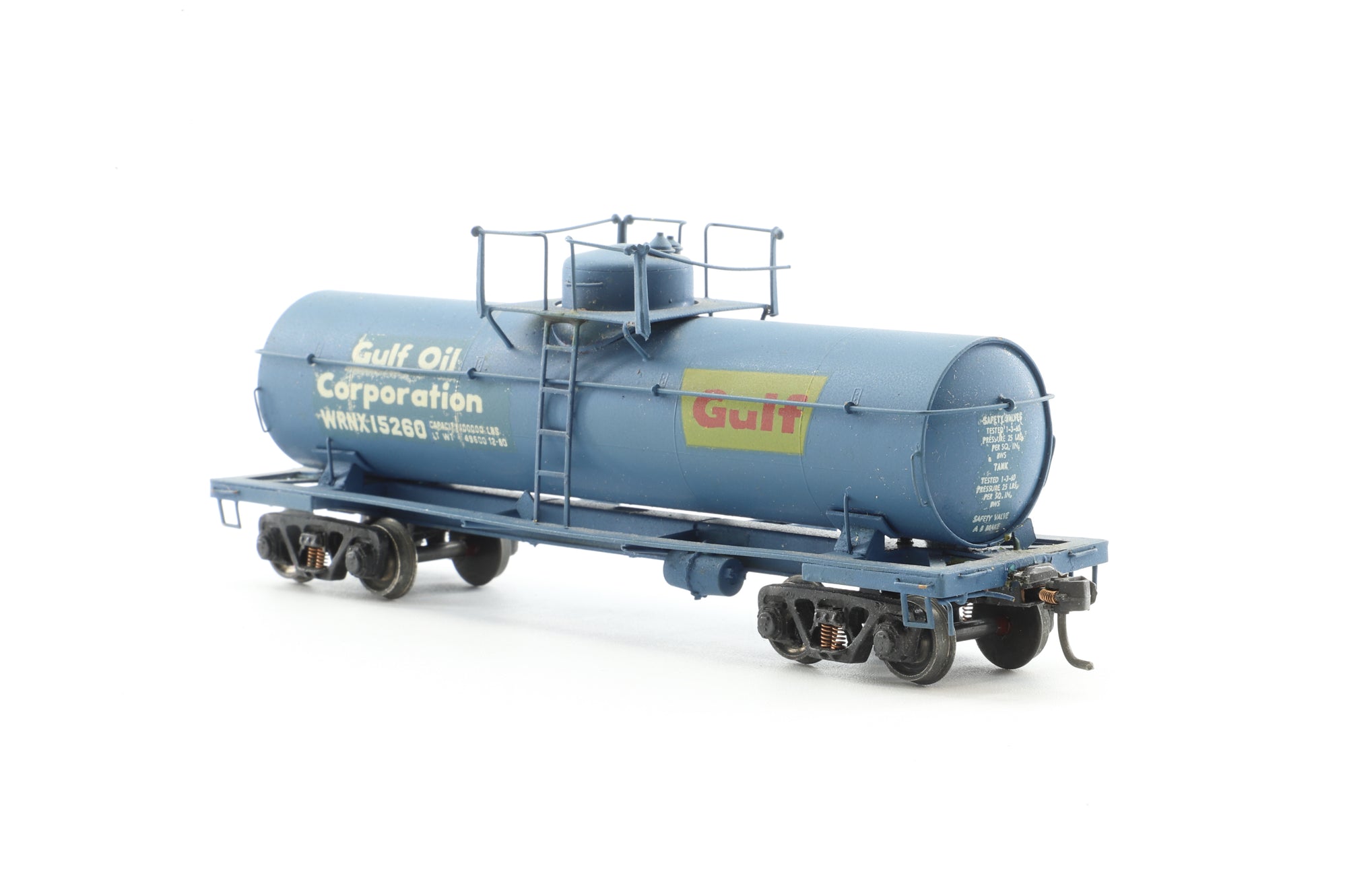 Precision Scale HO Brass Rake Of 4 PSC 8,000 gal tank Cars "GULF"