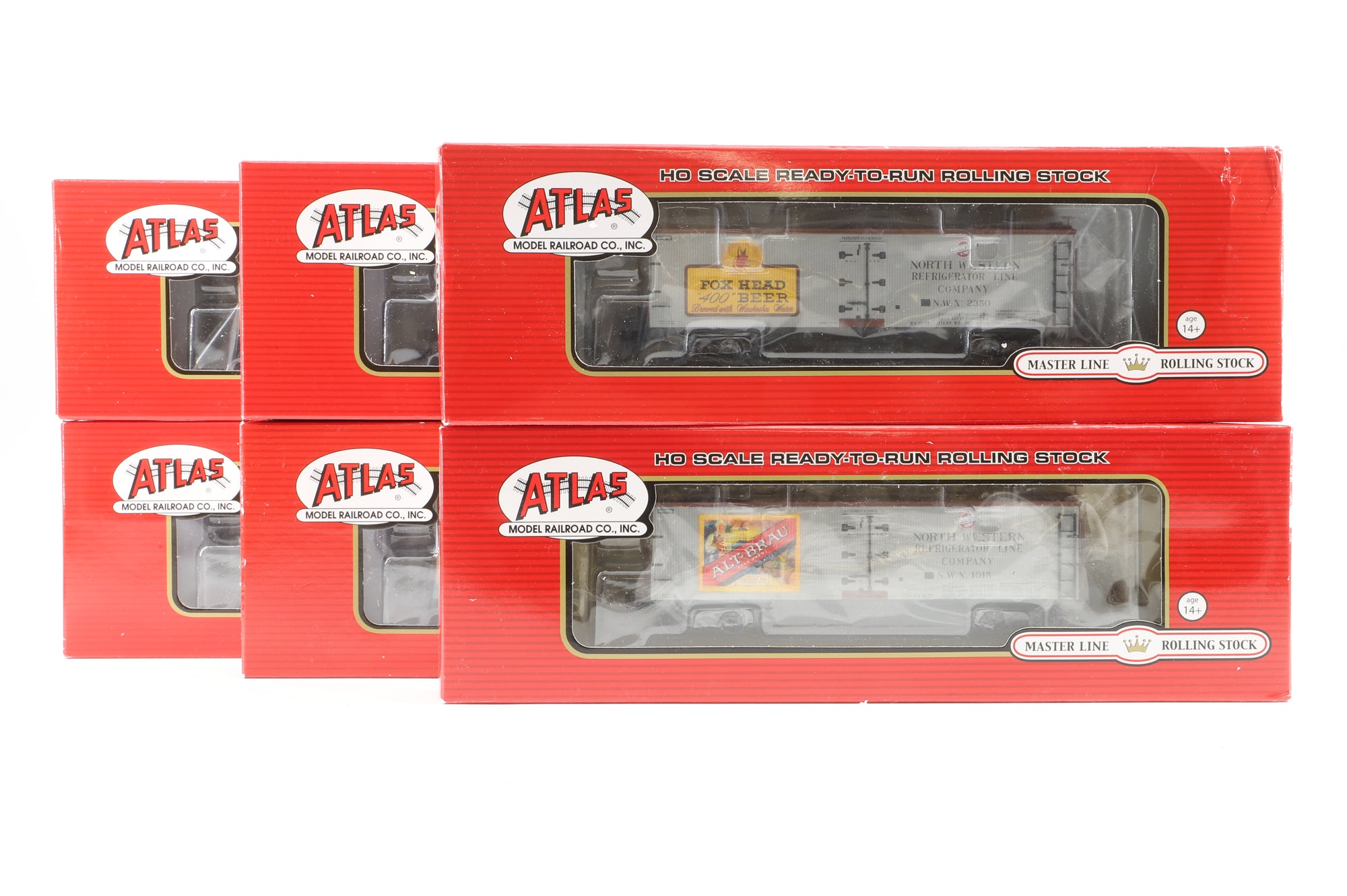 Atlas HO Rake Of 6 40' Wood Reefer Road Wagons Inc. 20 003 097, 301, 087, 299, 302 & 090