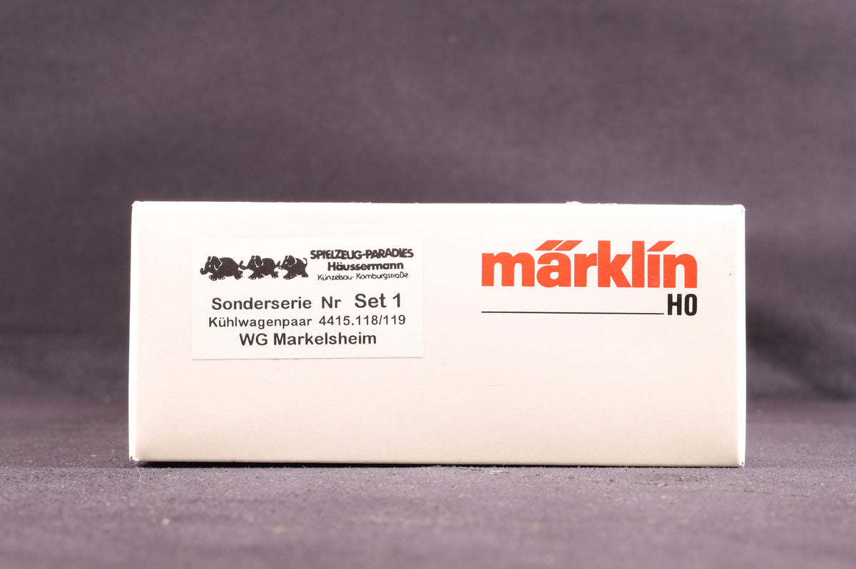 Marklin HO Sonderserie NR Set 1 Kuhlwagenpaar 4415.118-119 WG Markelsheim