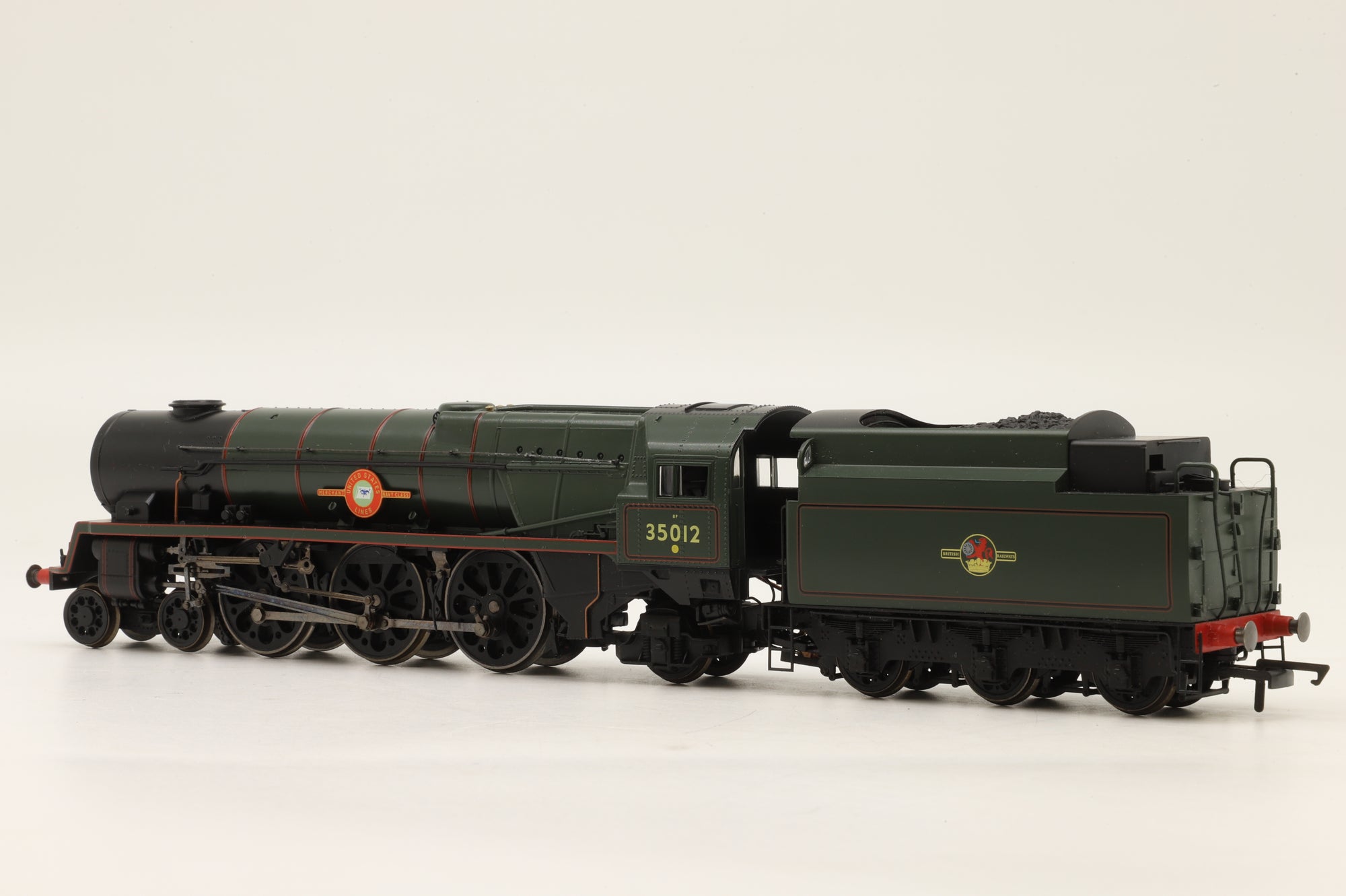 WORKSHOP Hornby OO Merchant Navy Class '35012' 'United States Lines' BE Lined Green L/C DCC Fitted Non Runner