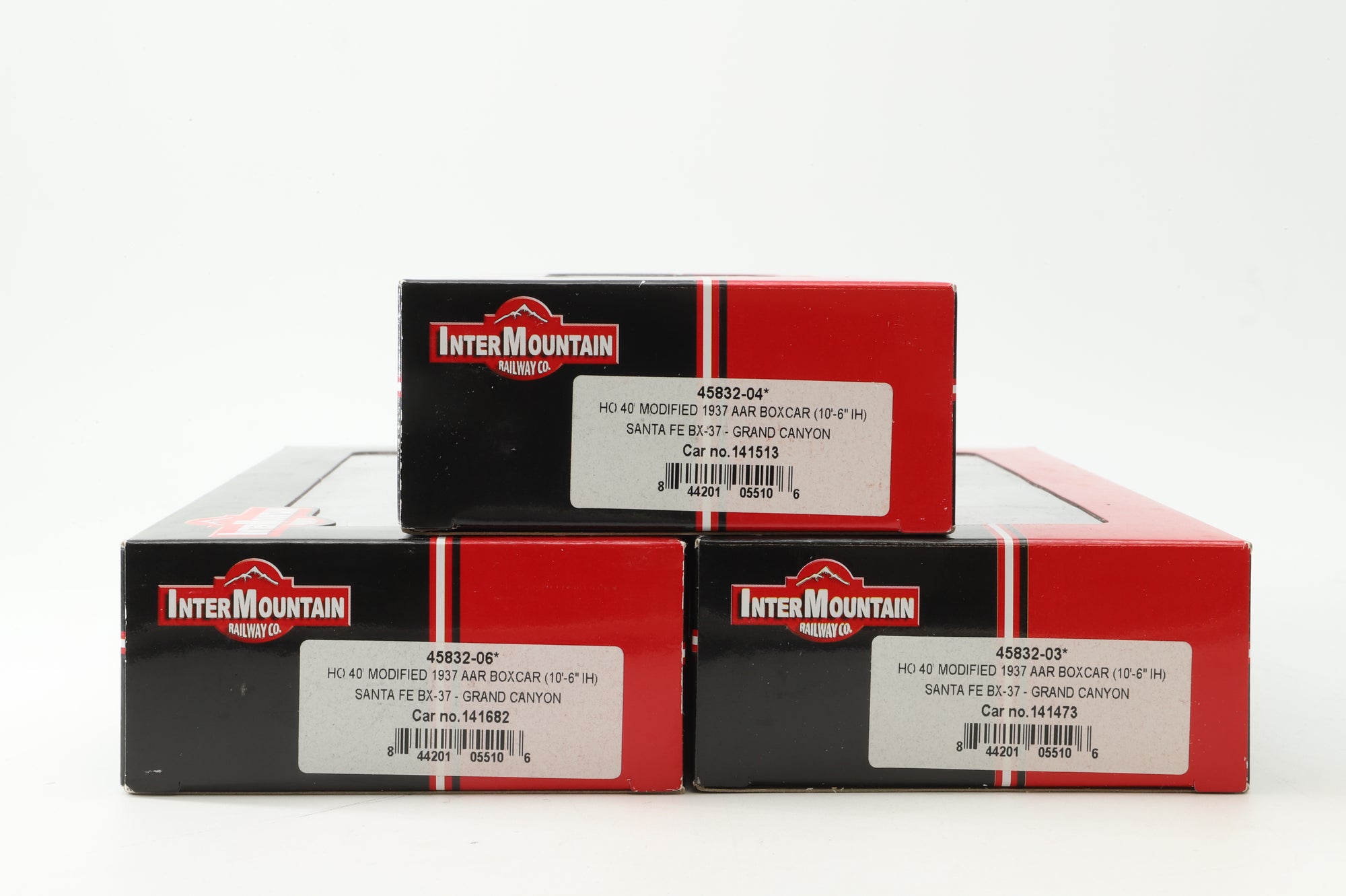 Intermountain HO Rake Of 3 40' Modified AAR Box Cars Inc. 45832-06, 45832-04 & 45832-03