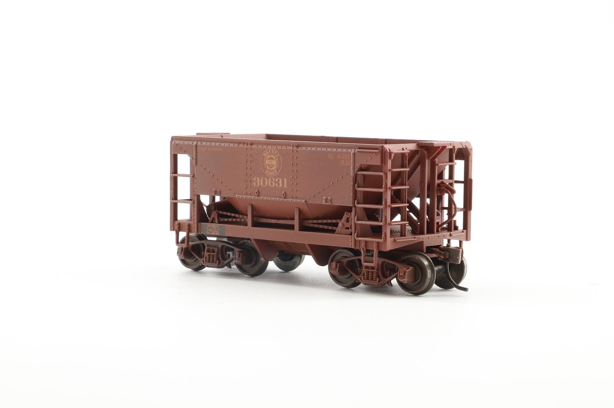 Model Power Metal Trains Rake of 6 U-29 Metal Ore Cars in DMIR Brown - Pro-Customised/Weathered